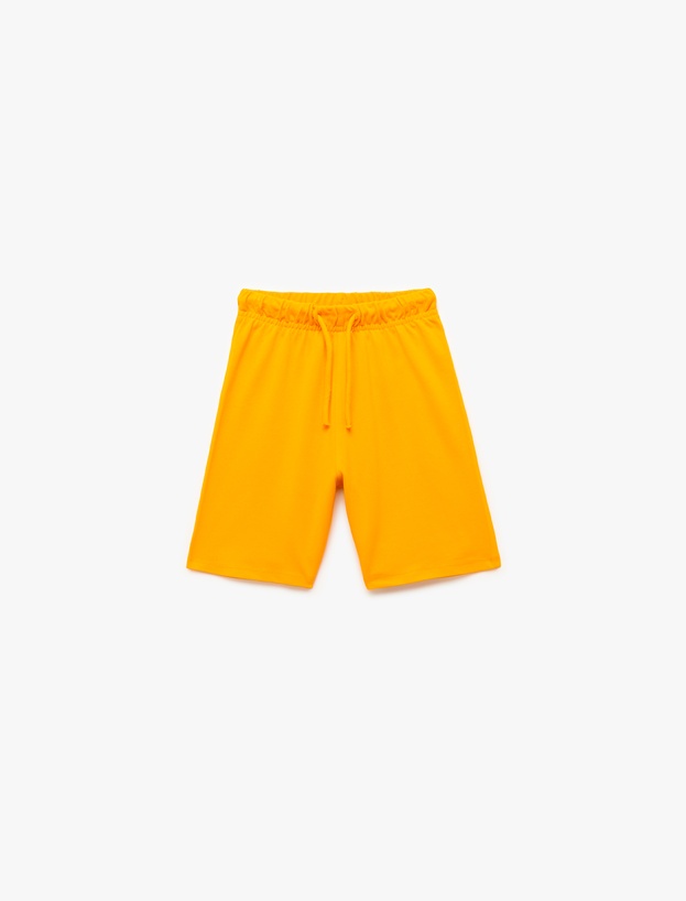 Pamuklu Beli Bağcıklı Basic Şort_0
