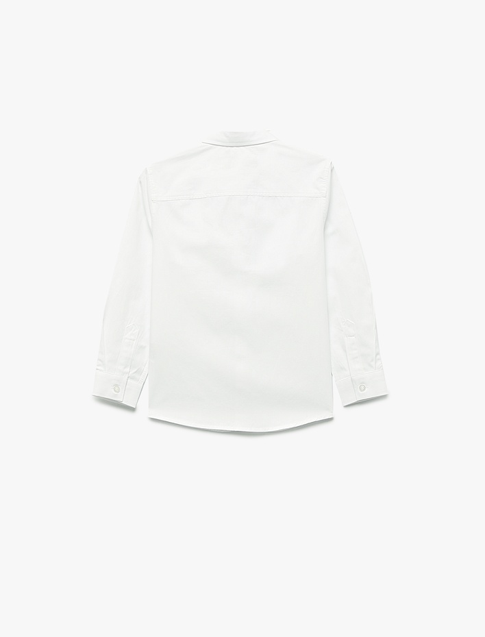 Erkek Çocuk Pamuklu Okul Klasik Yaka Uzun Kollu Basic Okul Gömleği