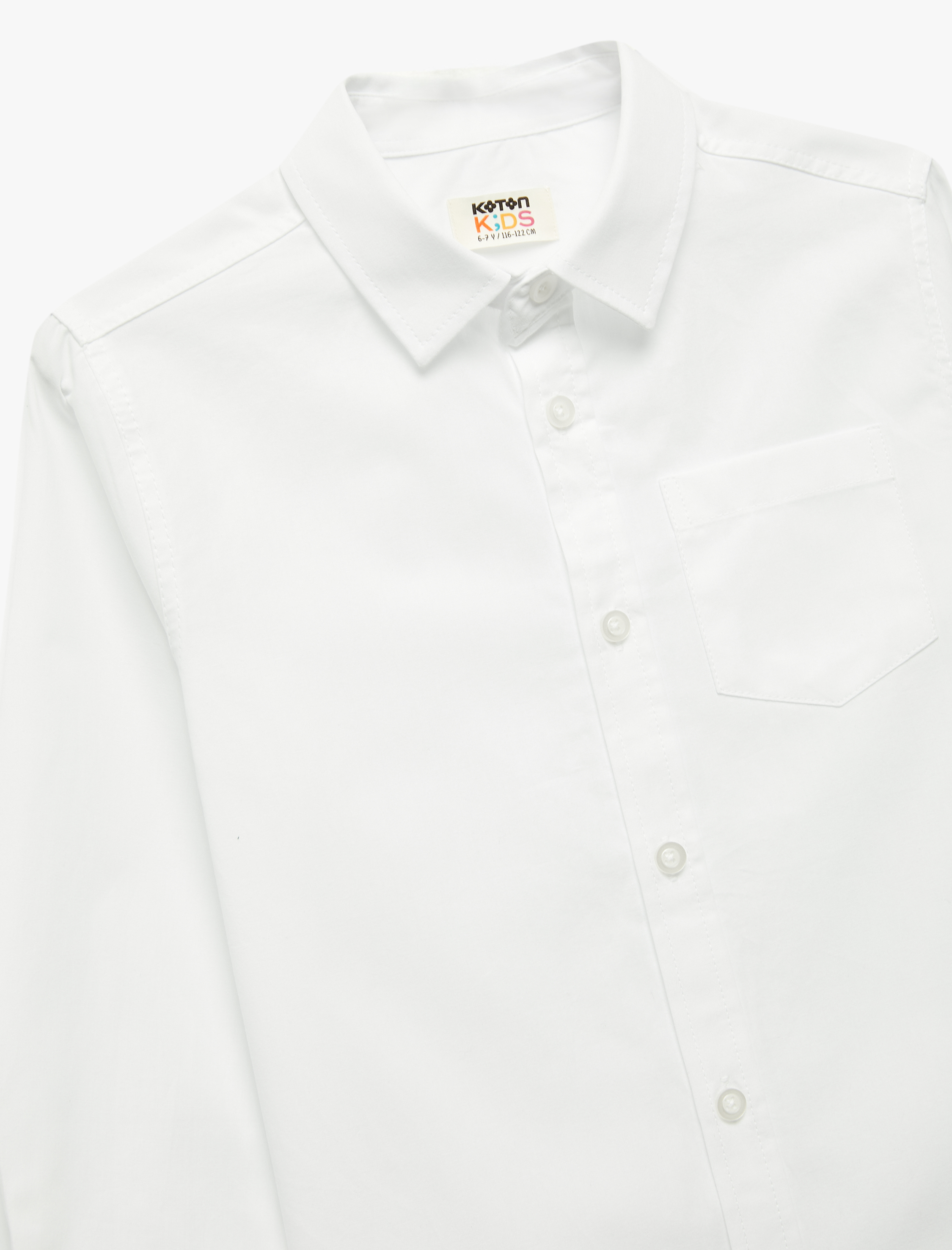 Erkek Çocuk Pamuklu Okul Klasik Yaka Uzun Kollu Basic Okul Gömleği