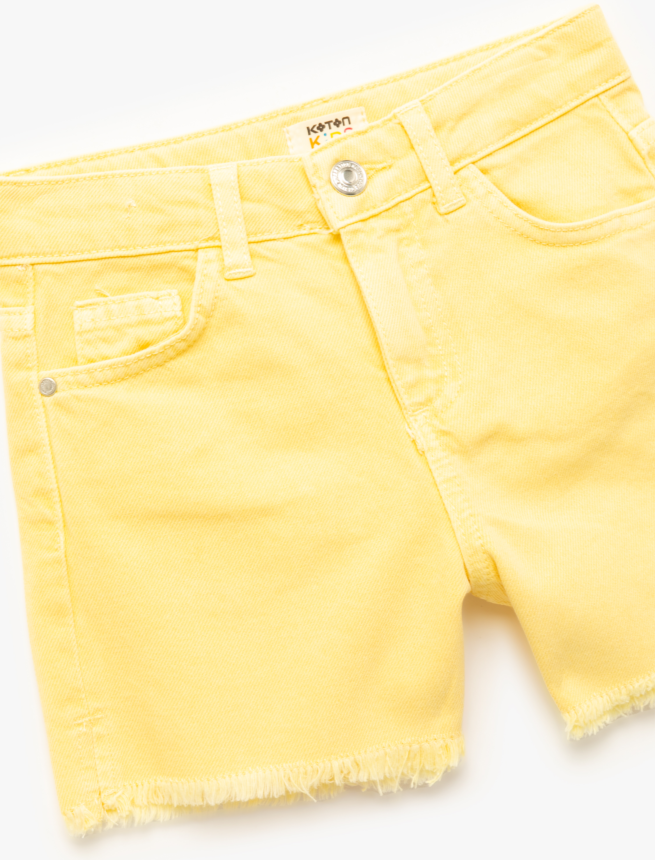  Kız Çocuk Cep Detaylı Pamuklu Denim Şort