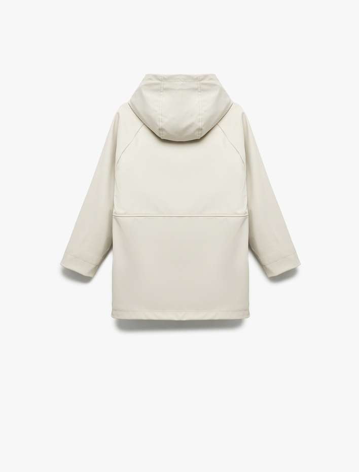 Erkek Bebek Uzun Kollu Kapaklı Cepli Fermuarlı Kapşonlu Yağmurluk