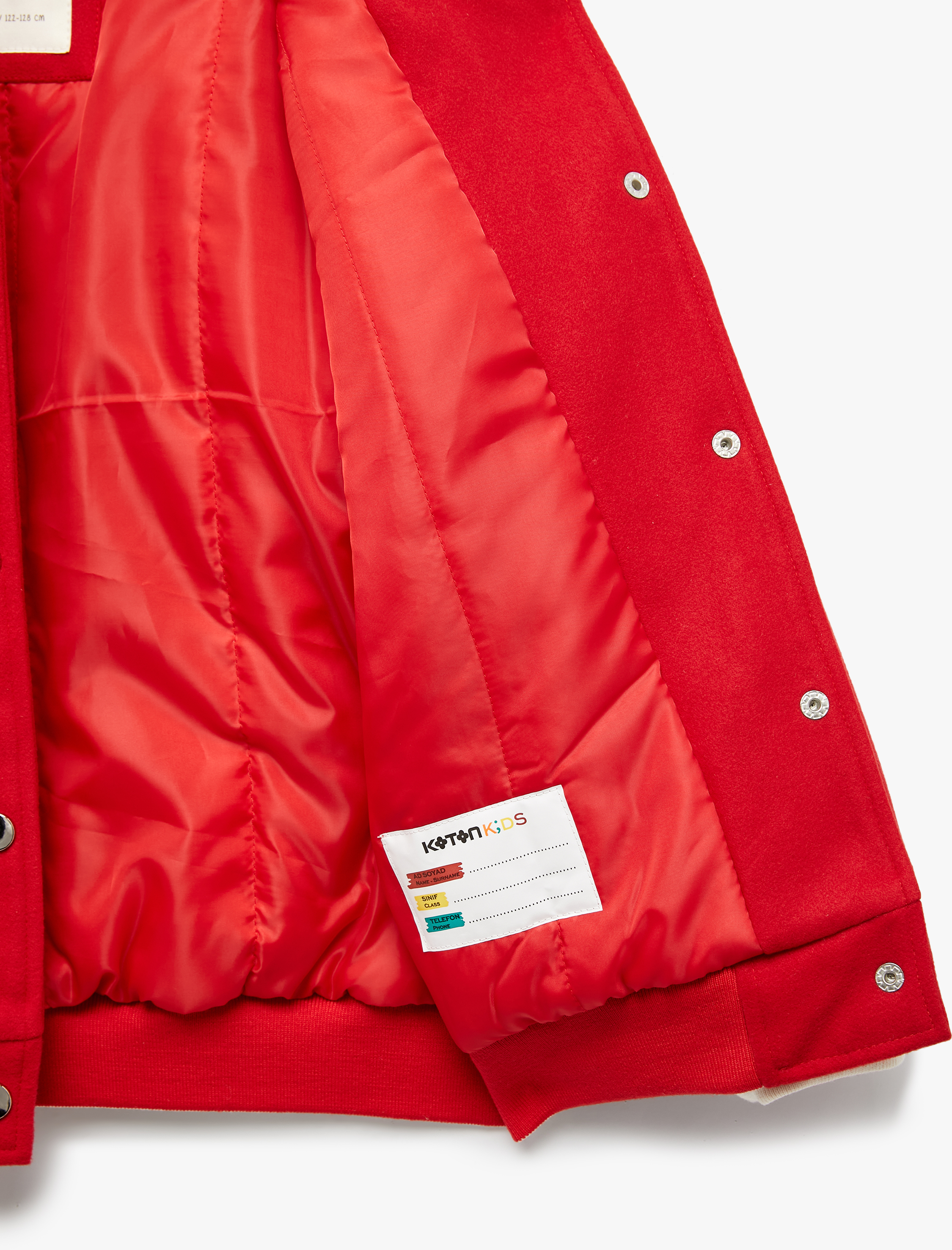  Kız Çocuk Uzun Kollu Aplike Detaylı Oversize Bomber Okul Ceketi