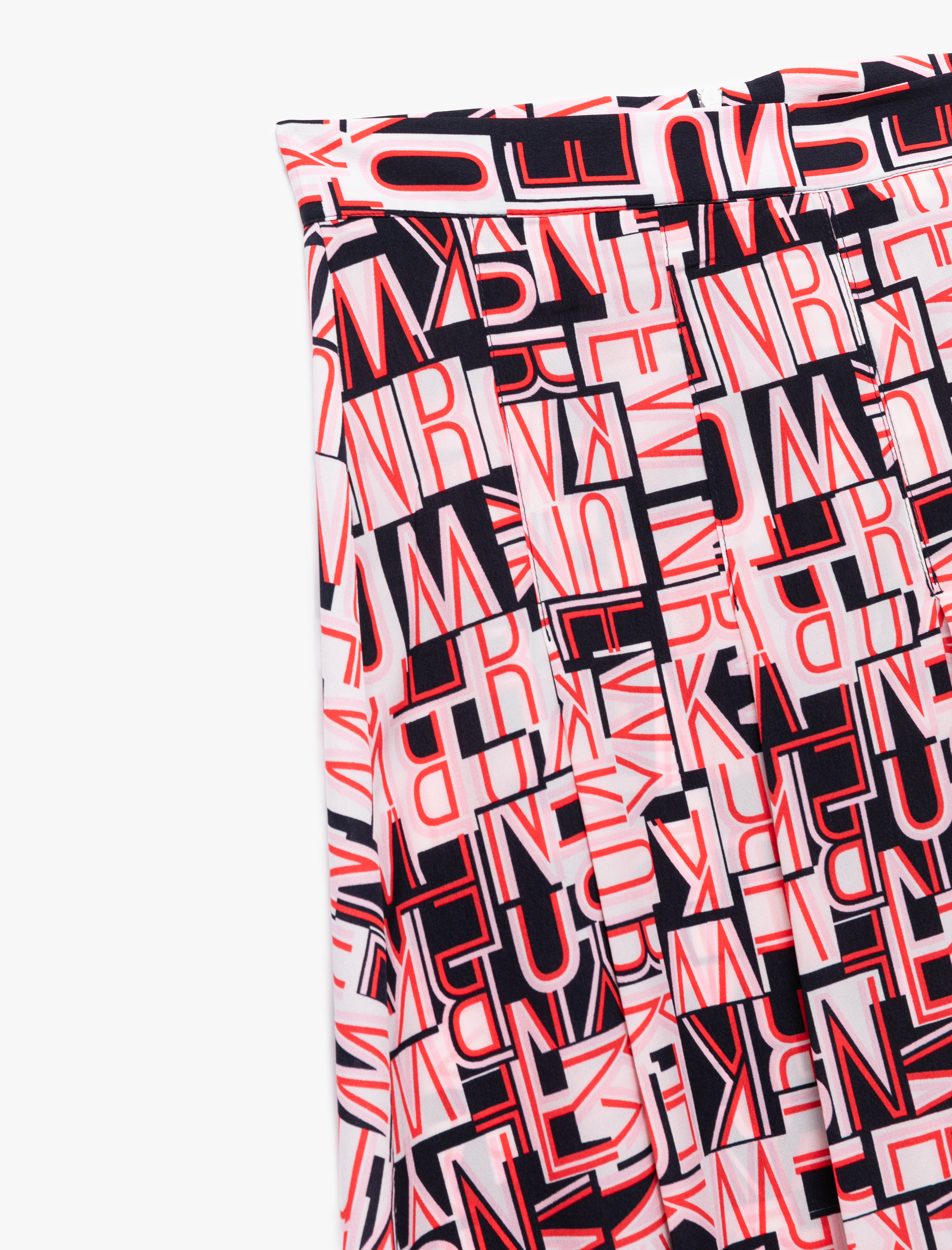 Standart Bel Krep Kumaş Desenli Midi Kloş Etek