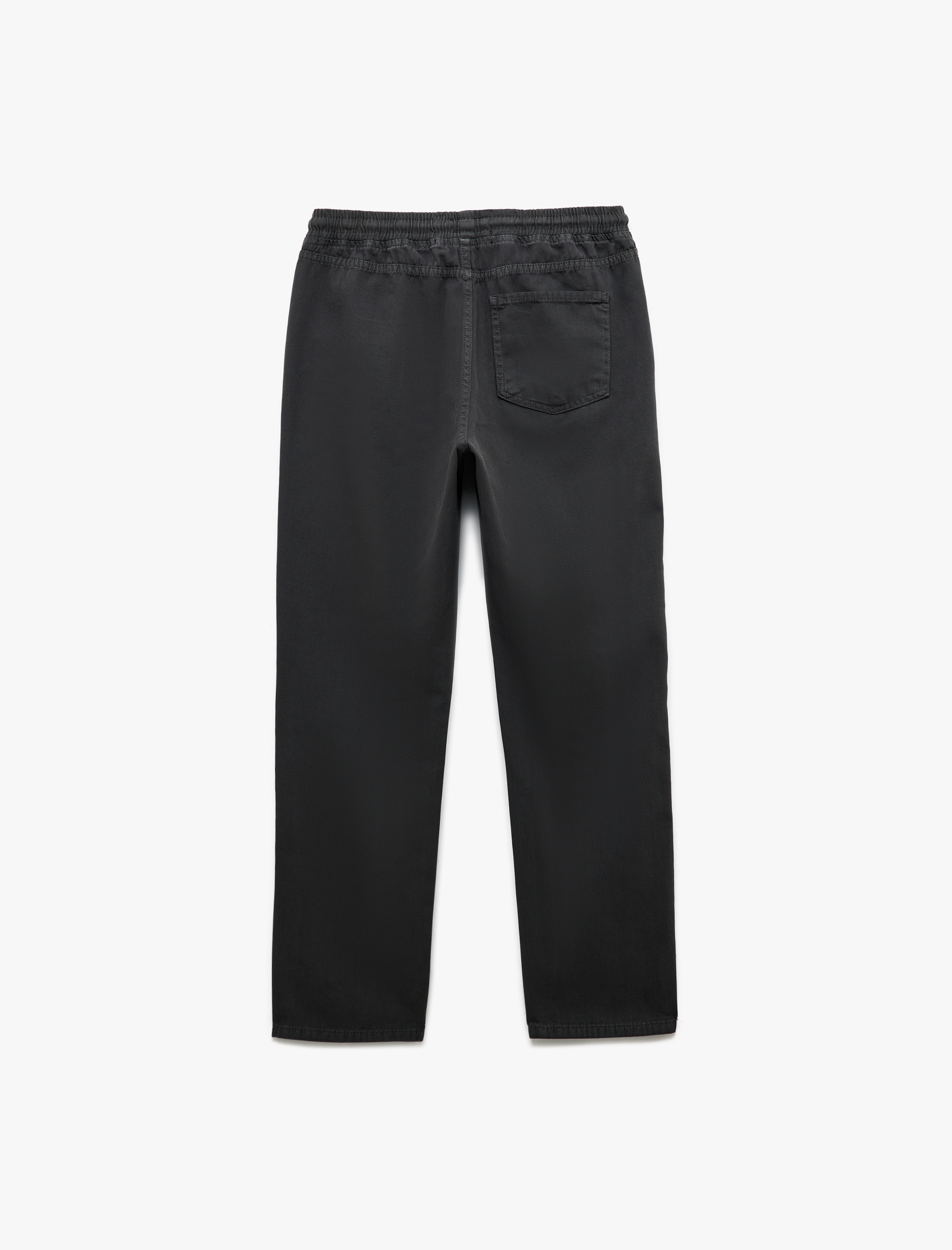   Pamuklu Cep Detaylı Rahat Kesim Beli Bağcıklı Kanvas Pantolon