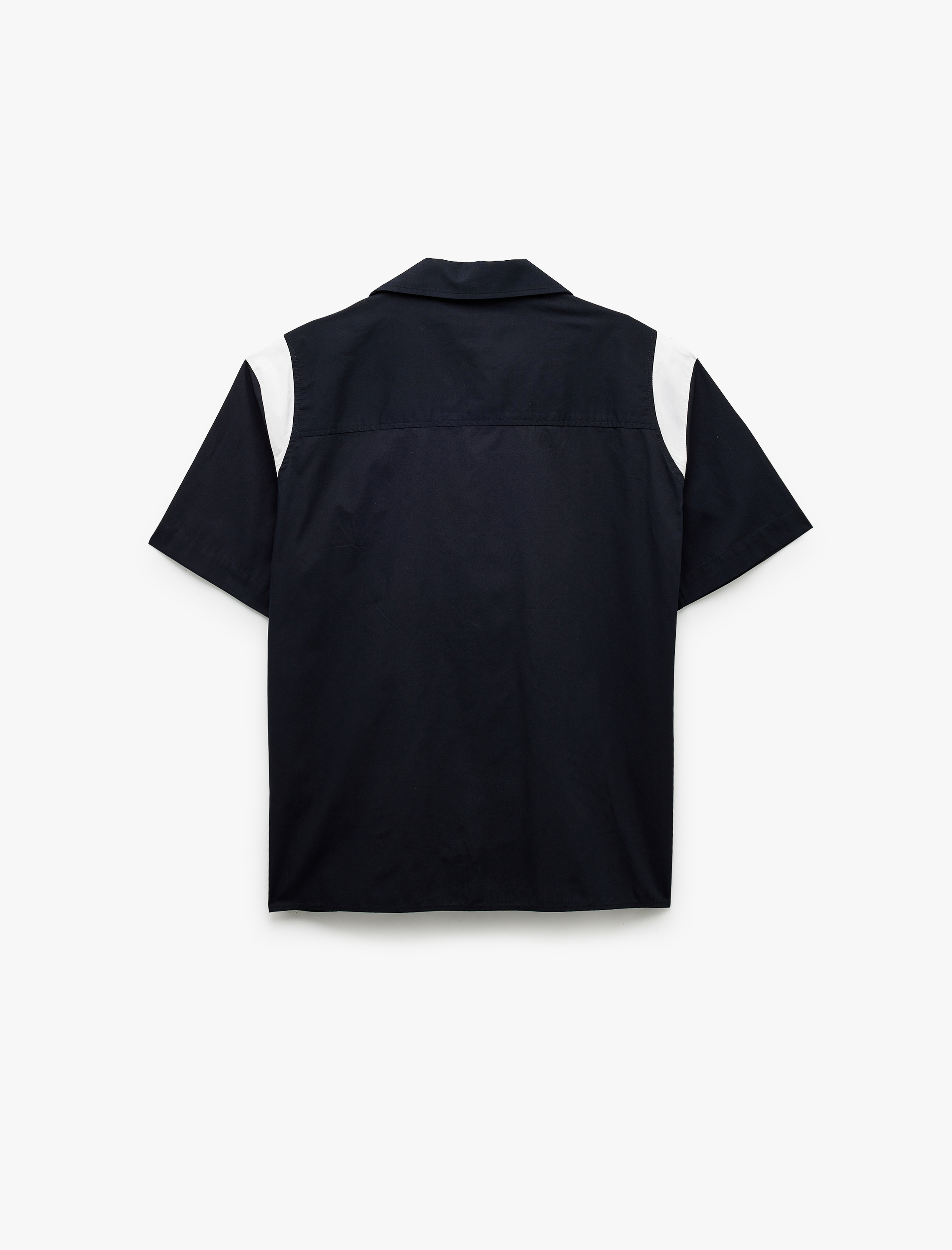   Kısa Kollu Devrik Yaka Regular Fit Pamuklu Baskılı Gömlek