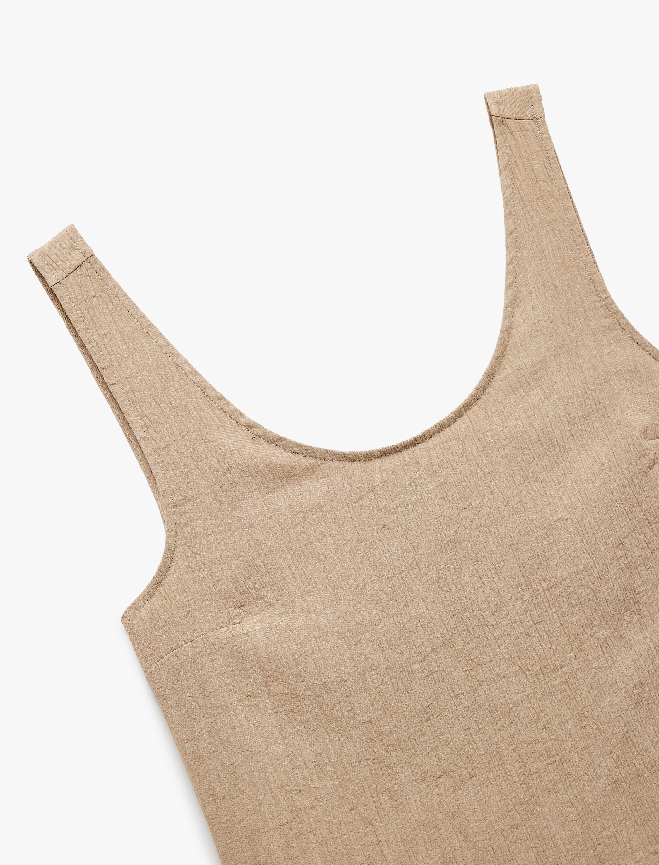   Viskon Crinkle Kumaş U Yaka Askılı Bluz