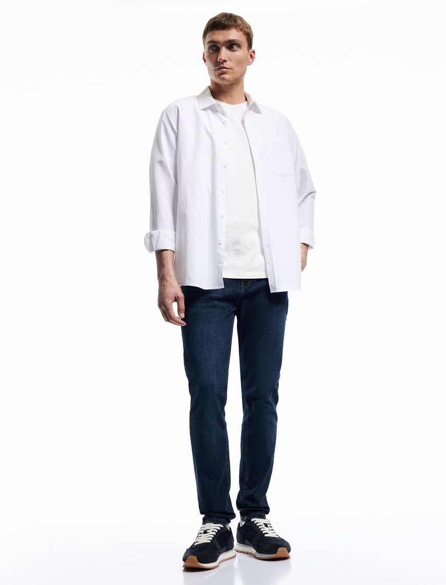   Normal Bel Cep Detaylı Skinny Fit Jean Pantolon - Michael Jean