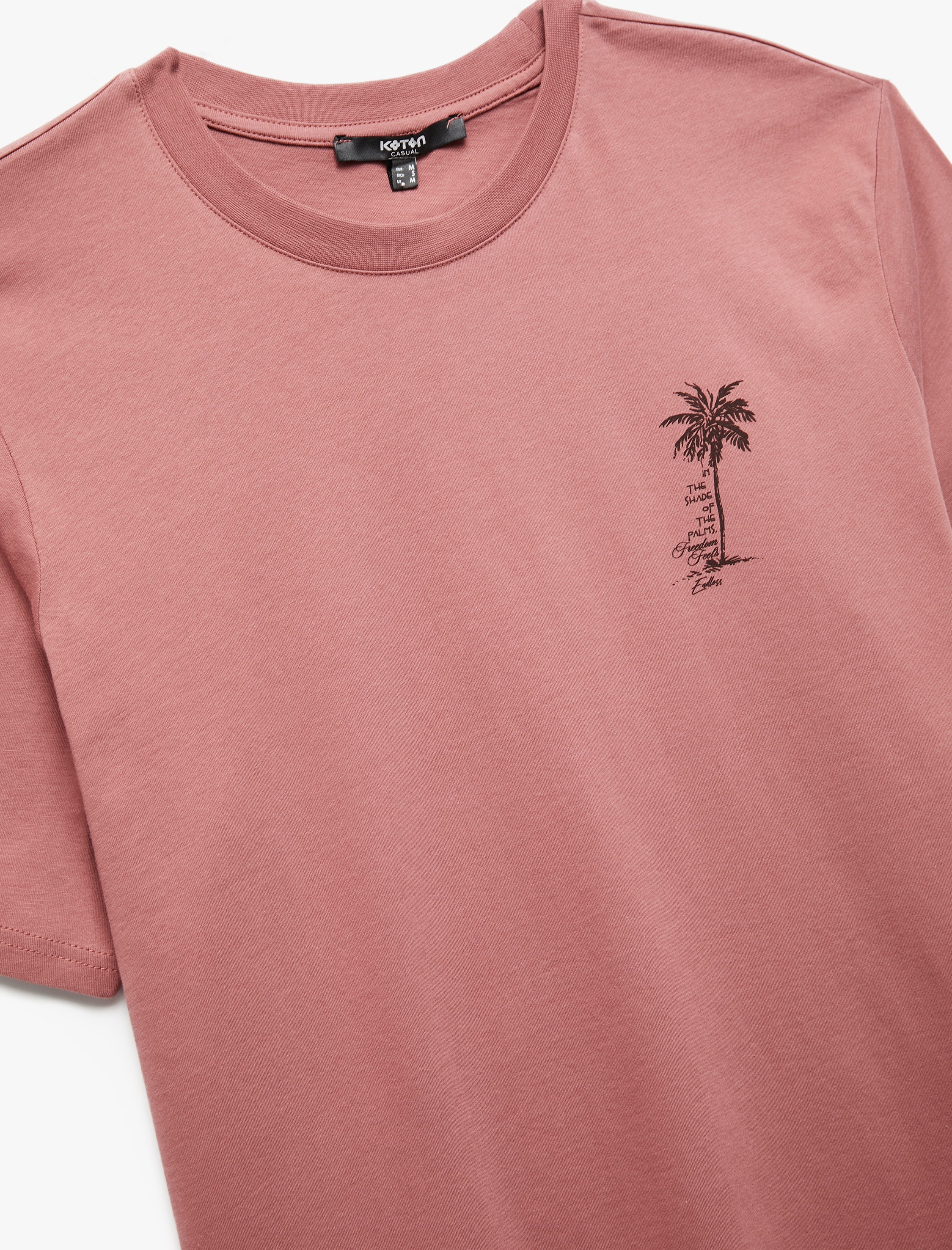   Kısa Kollu Pamuklu Regular Fit Bisiklet Yaka Baskılı Tişört