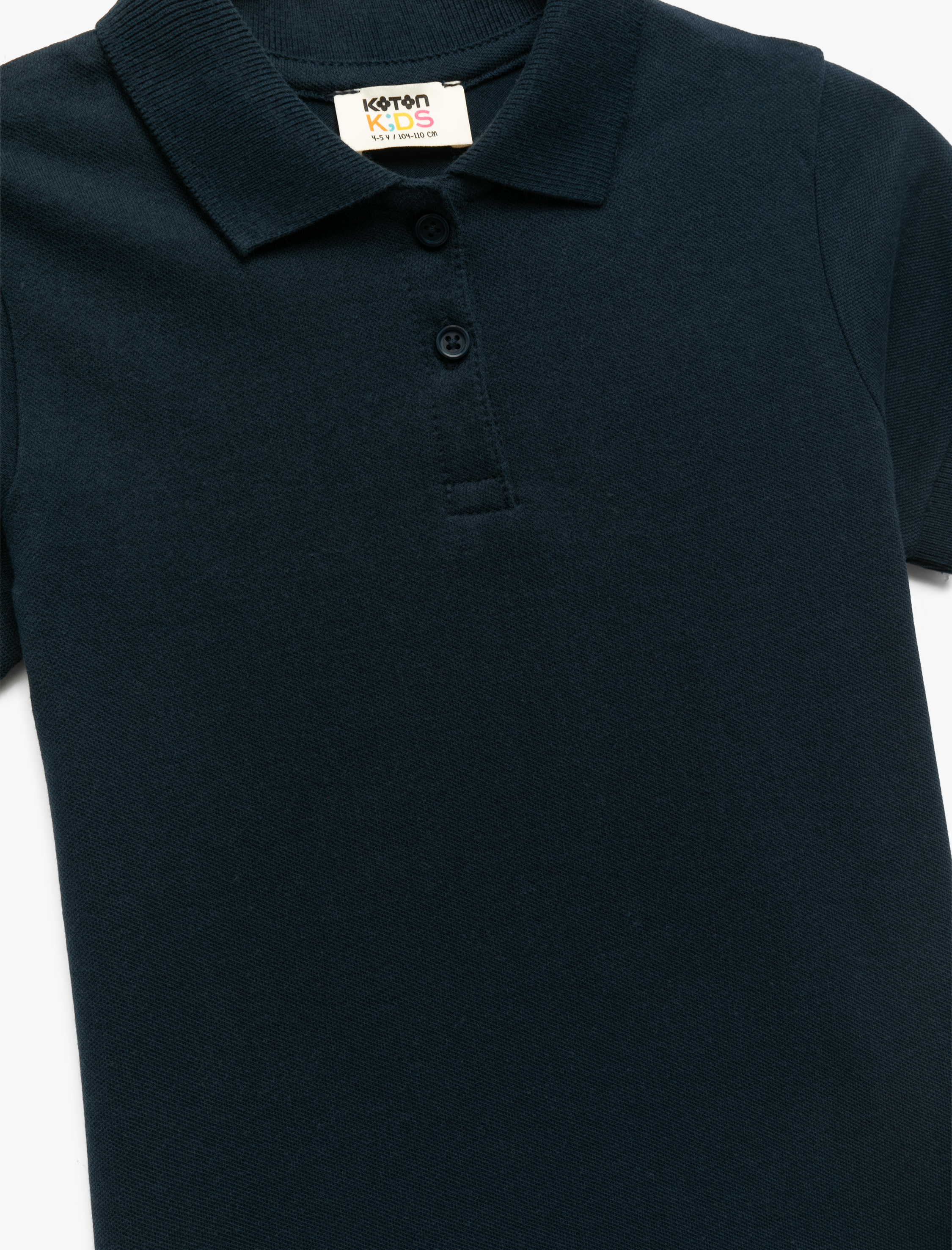 Kız Çocuk Pamuklu Kısa Kollu Basic Polo Yaka Okul Tişörtü