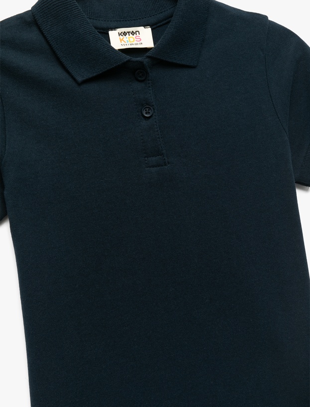 Pamuklu Kısa Kollu Basic Polo Yaka Okul Tişörtü_2