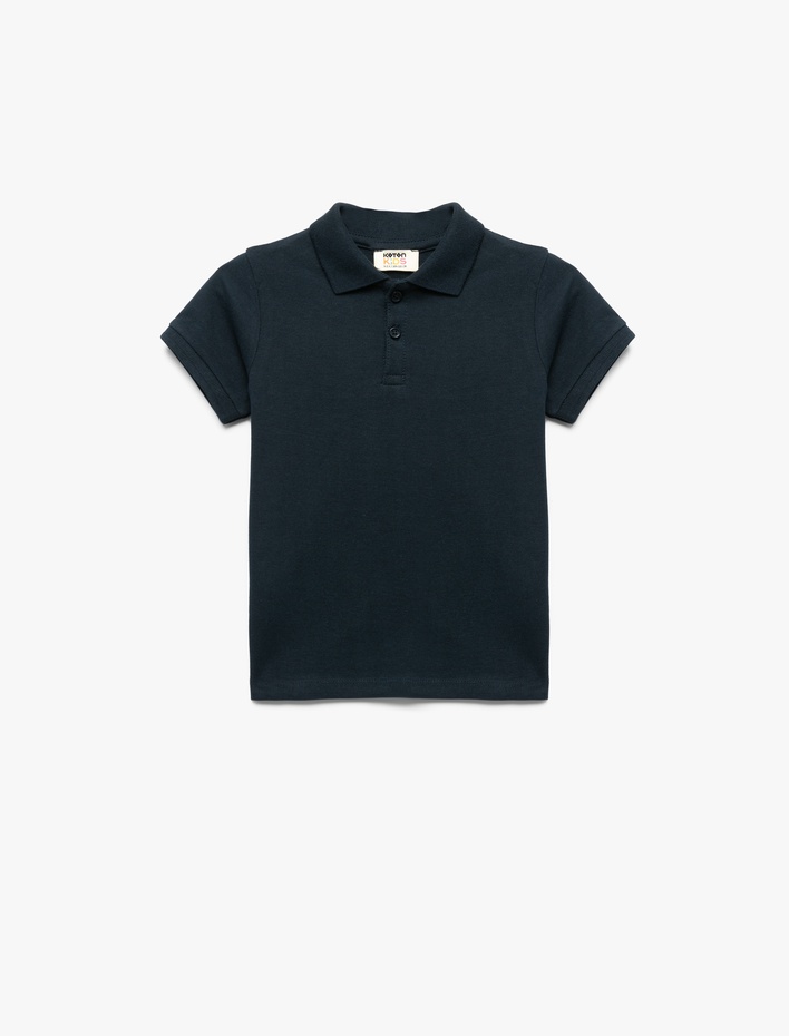Kız Çocuk Pamuklu Kısa Kollu Basic Polo Yaka Tişört