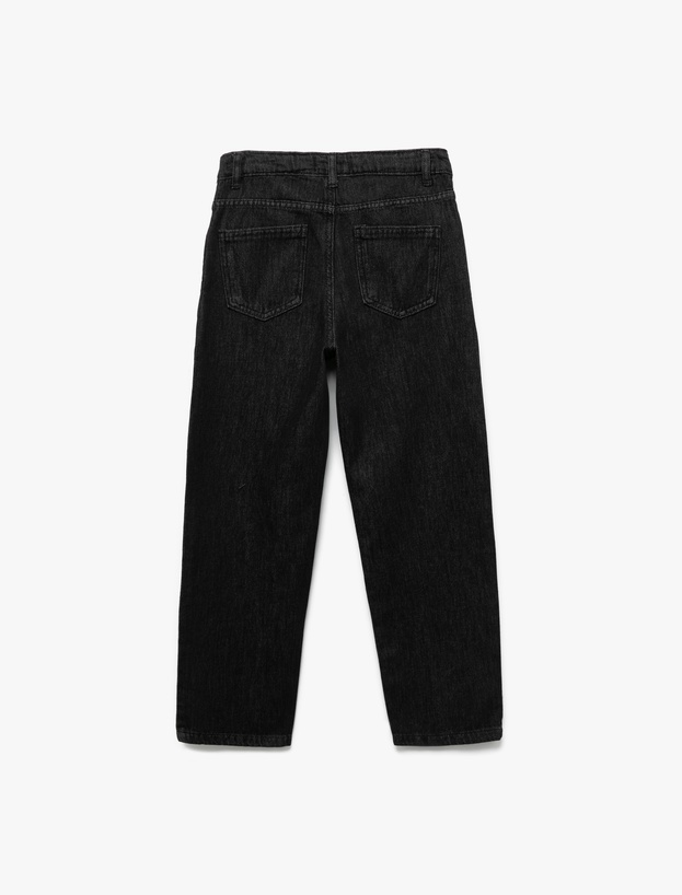 Pamuklu Rahat Kesim Denim Pantolon_1