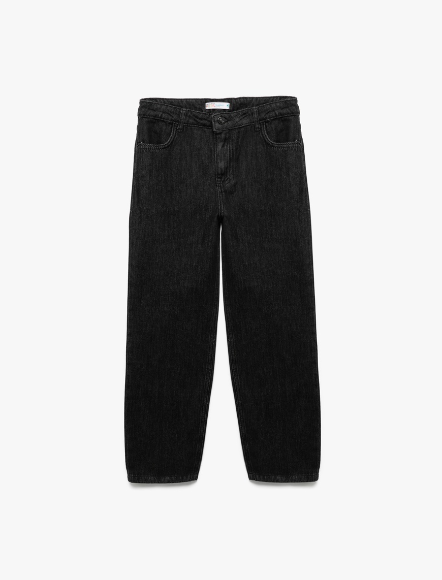  Erkek Çocuk Pamuklu Rahat Kesim Denim Pantolon