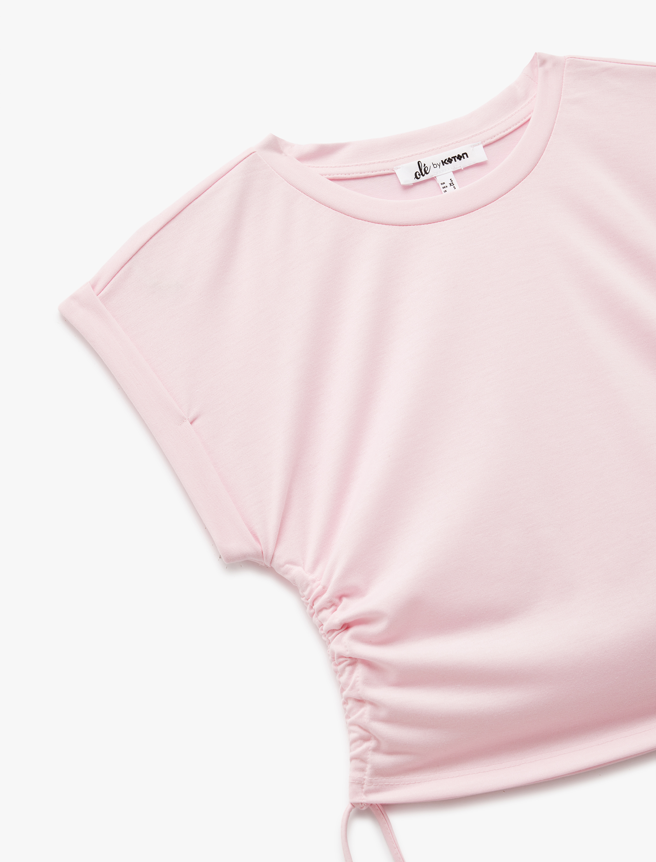   Kolsuz Bisiklet Yaka Büzgülü Crop Atlet