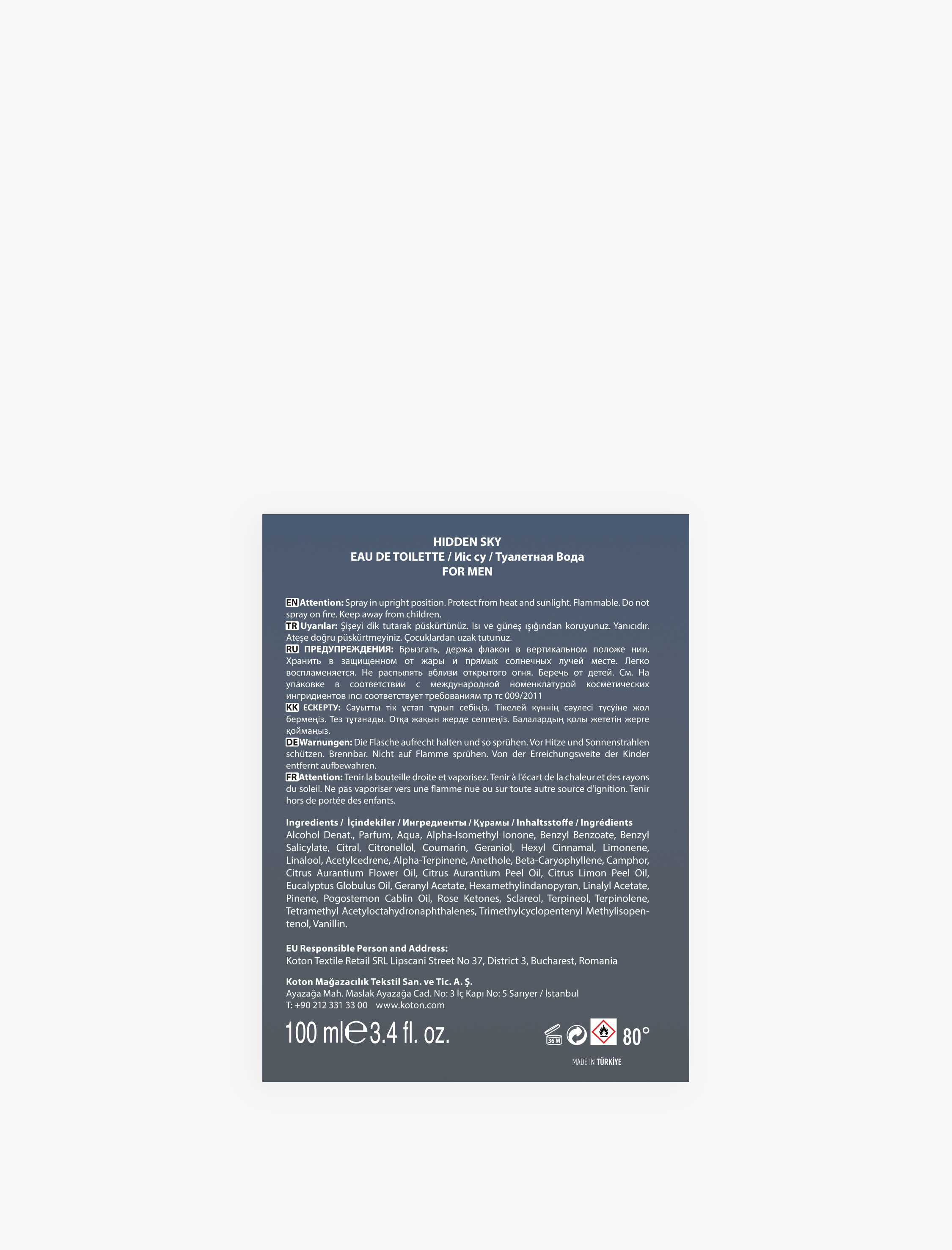  Erkek Parfüm Hidden Sky 100 ML