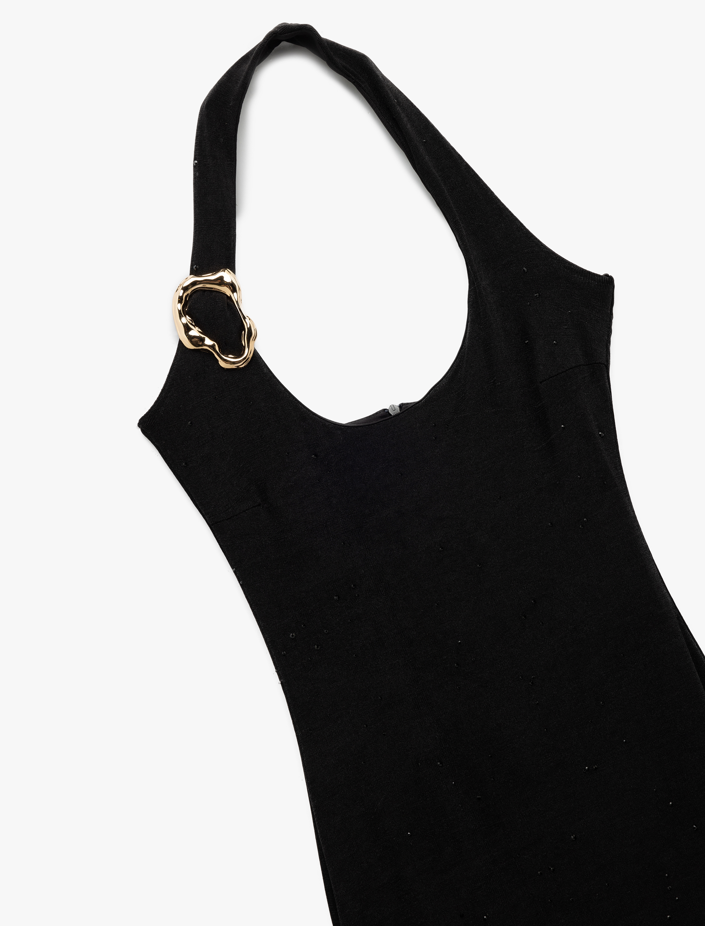 Koton X Sibil Çetinkaya - Kolsuz Simli Dar Kesim Metal Aksesuarlı Uzun Abiye Elbise