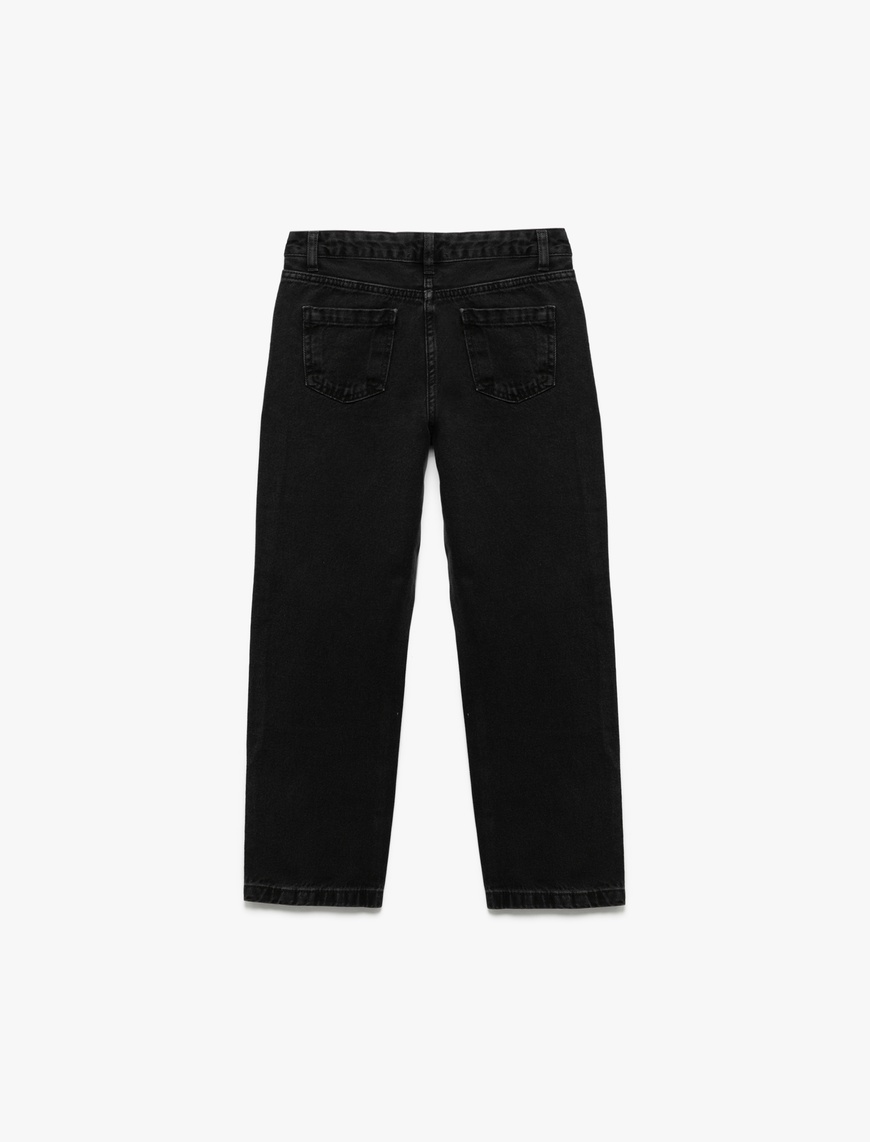  Erkek Çocuk Cep Detaylı Rahat Kesim Pamuklu Denim Pantolon