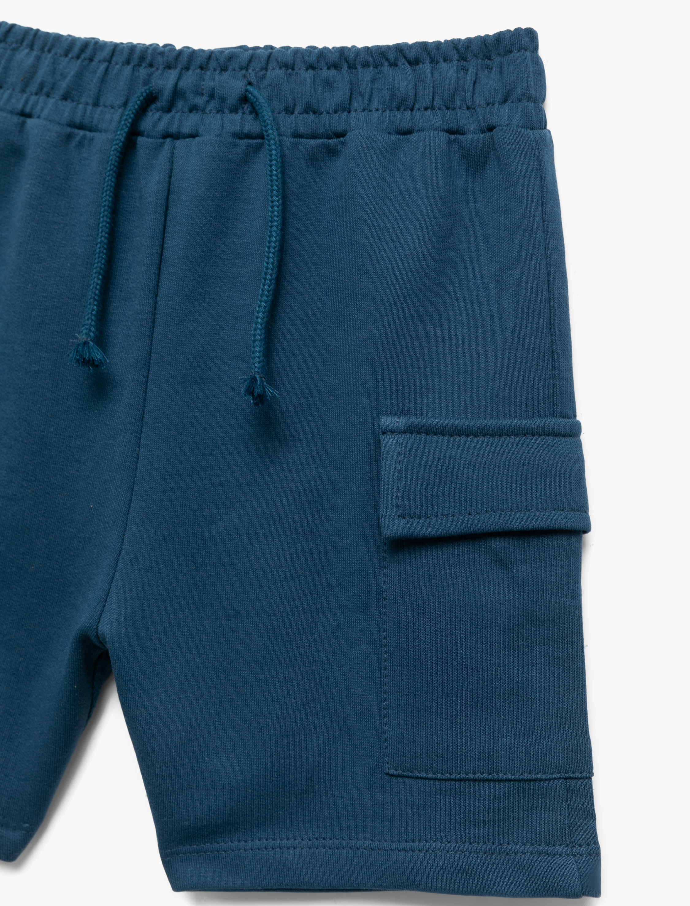  Erkek Bebek Cep Detaylı Beli Bağcıklı Pamuklu Şort