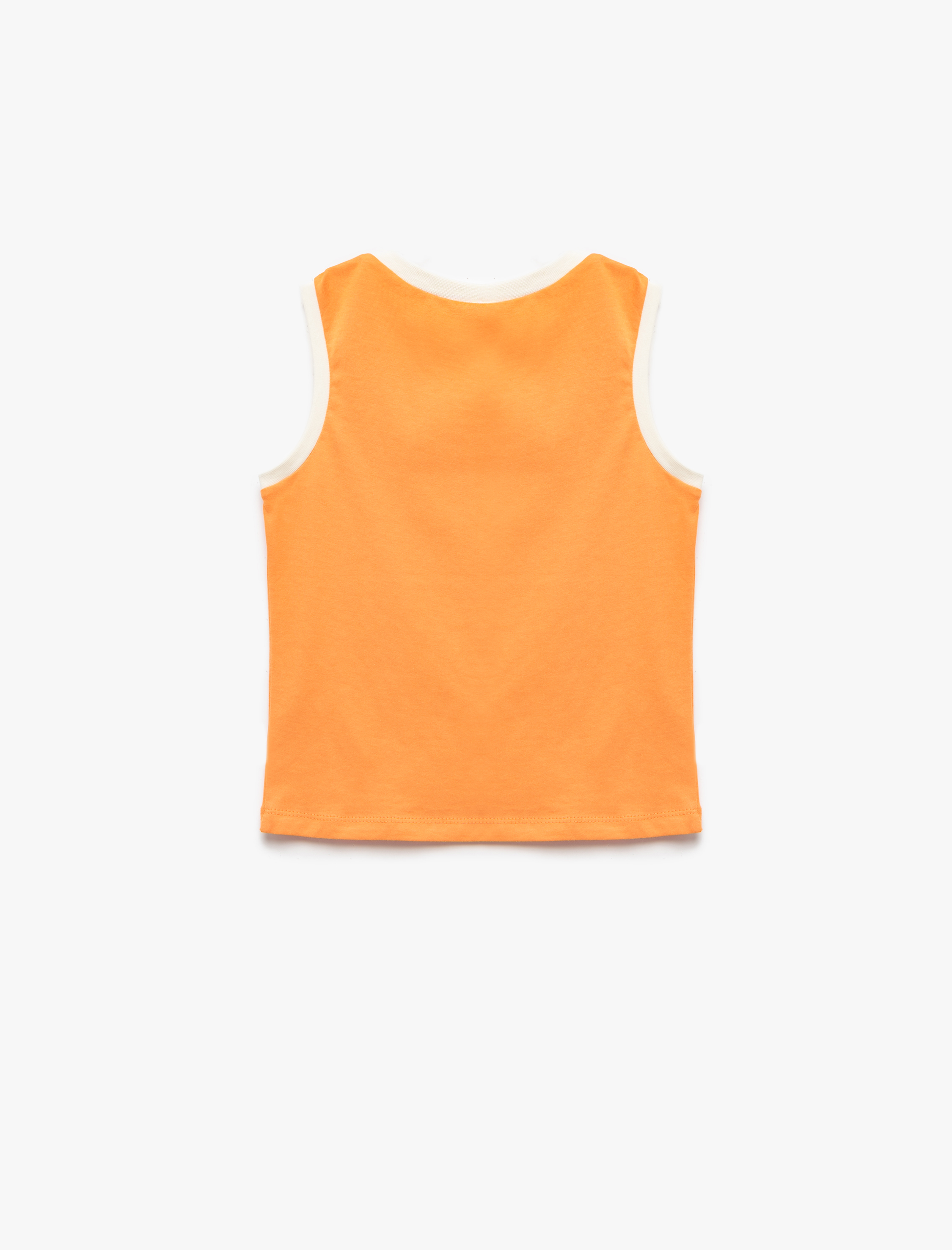 Erkek Bebek Kolsuz Baskı Detaylı Bisiklet Yaka Pamuklu Atlet