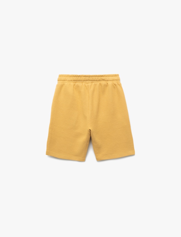 Erkek Çocuk Pamuklu Dokulu Cep Detaylı Beli Bağcıklı Şort