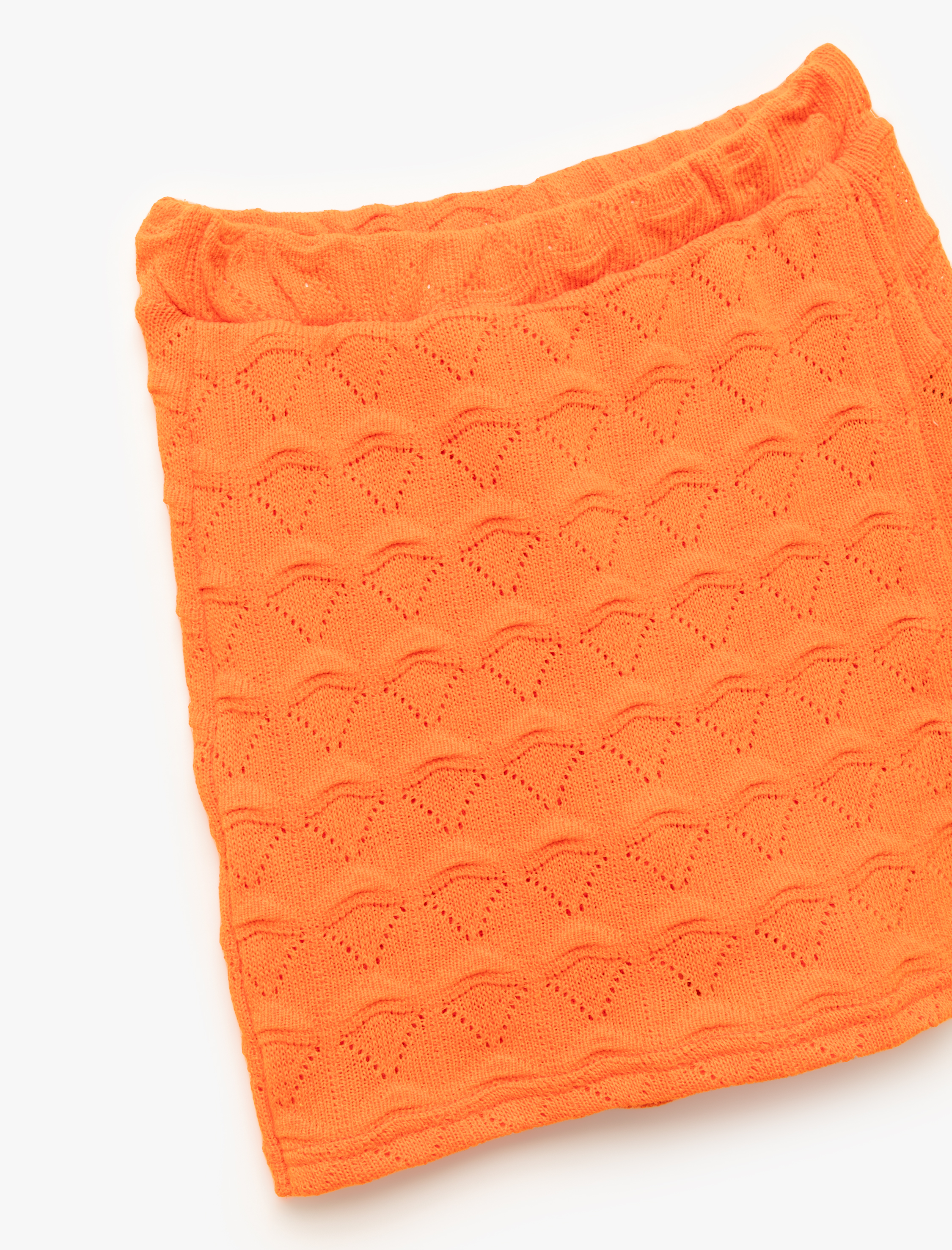  Kız Çocuk Beli Lastikli Dokulu Mini Şort Etek