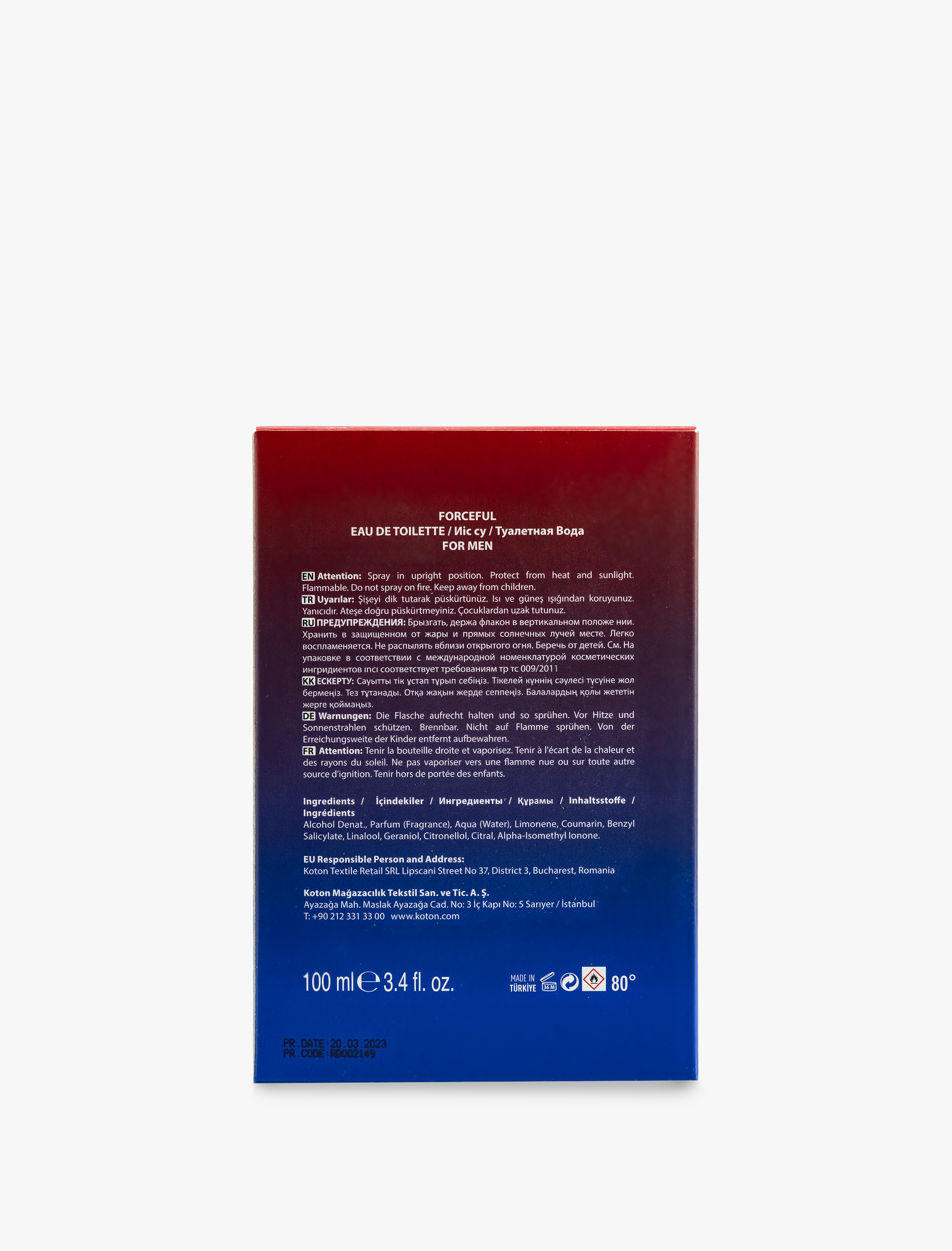  Erkek Parfüm Forceful 100 ML