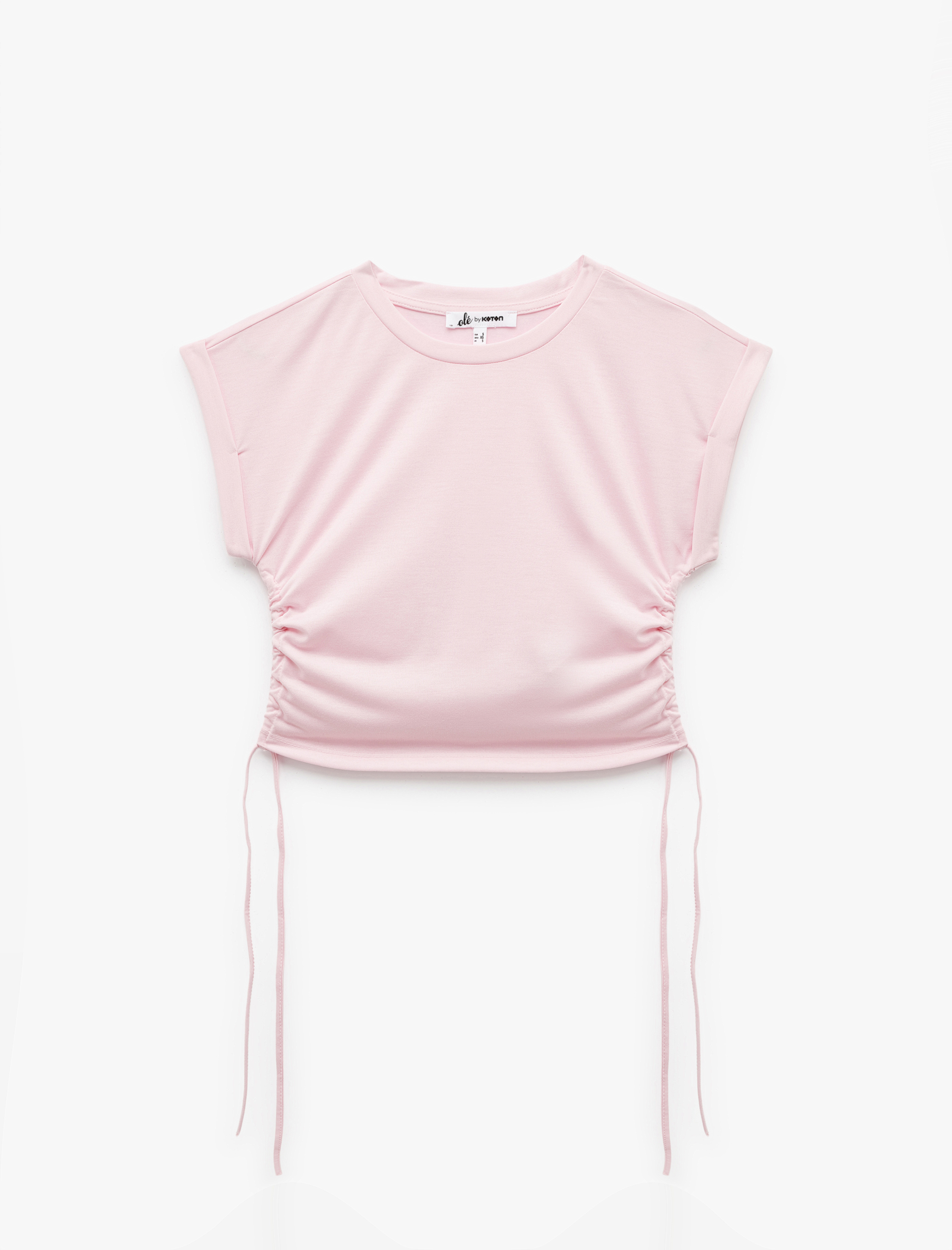   Kolsuz Bisiklet Yaka Büzgülü Crop Atlet