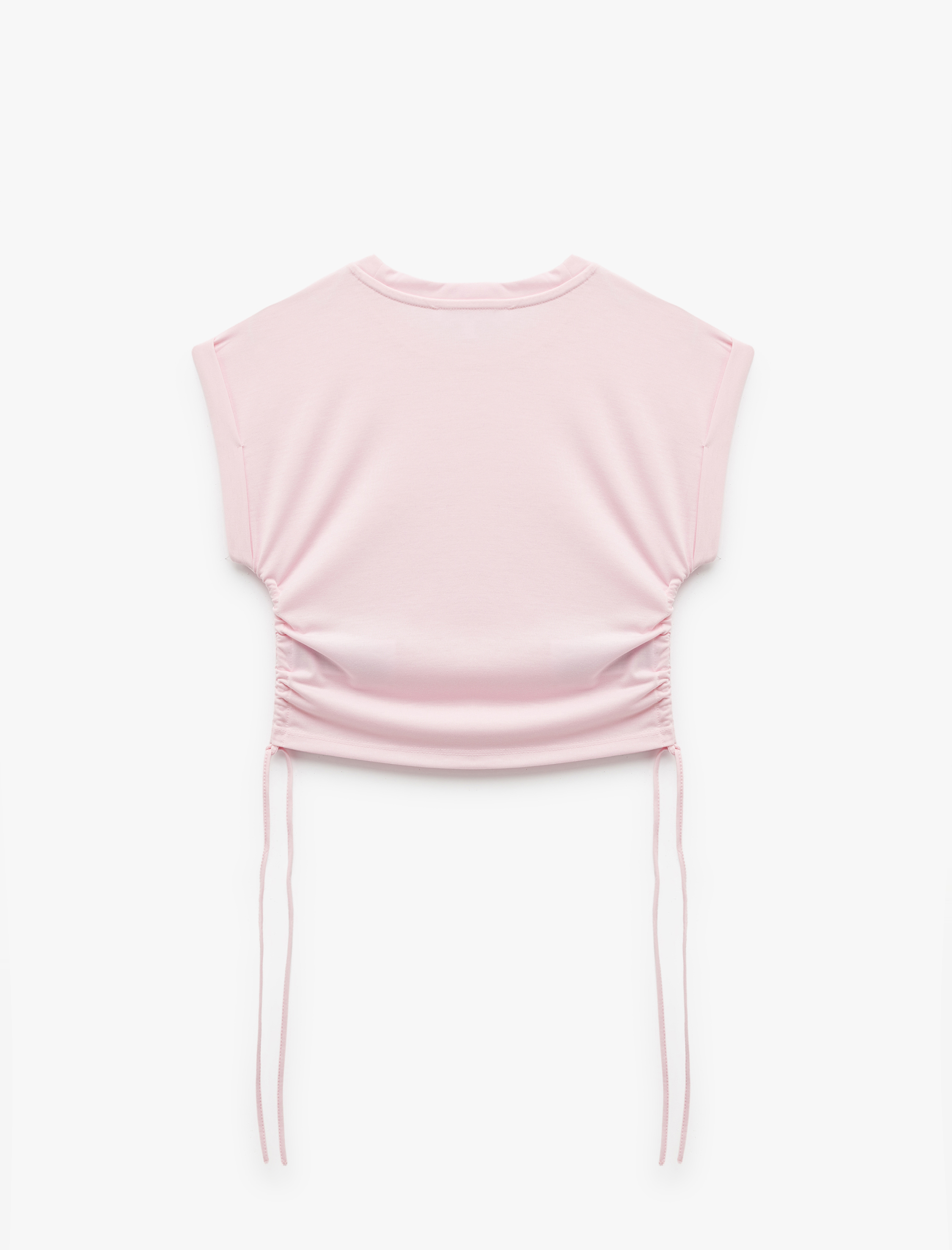   Kolsuz Bisiklet Yaka Büzgülü Crop Atlet