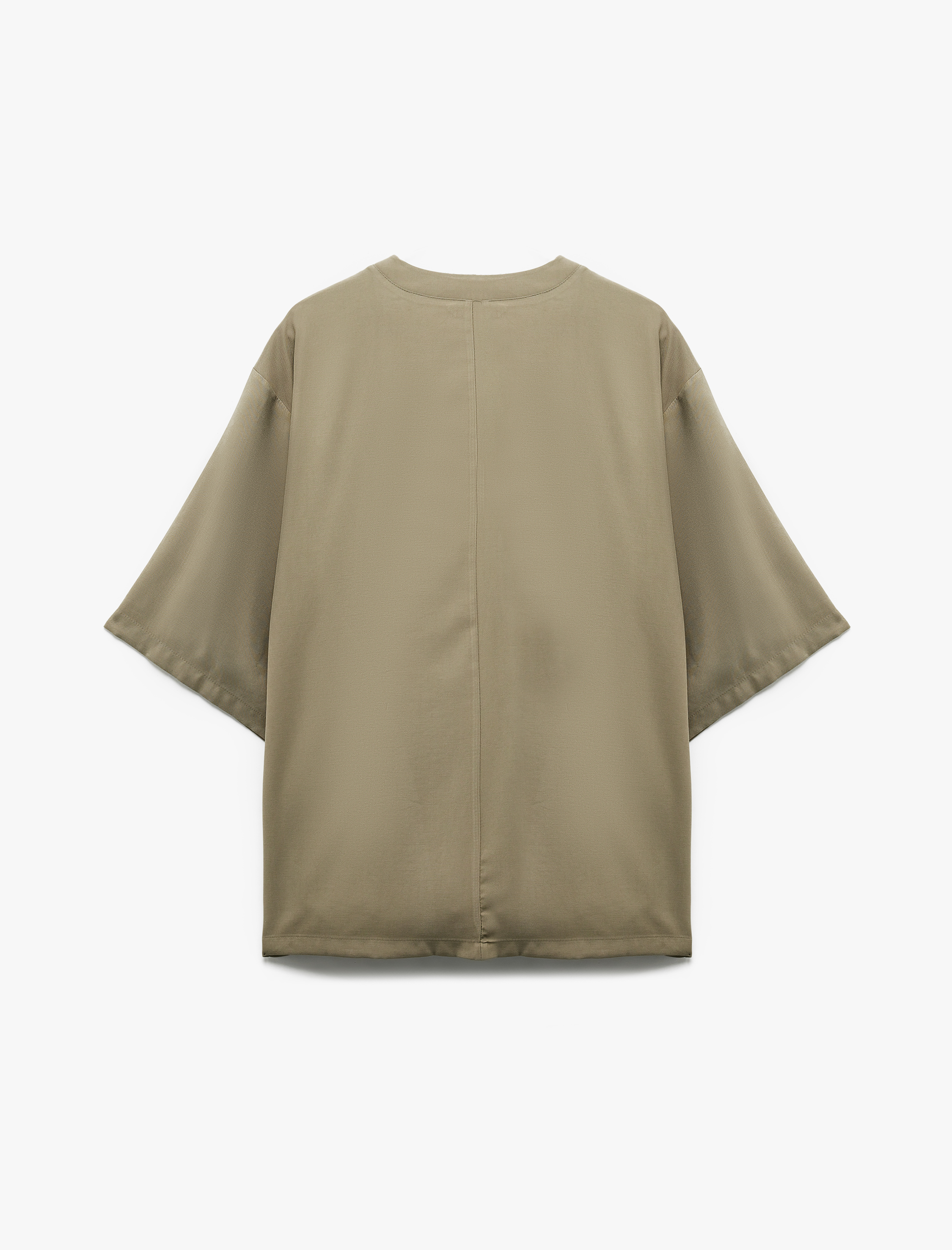   Gizli Cepli Viskon 3/4 Kol Oversize Kimono