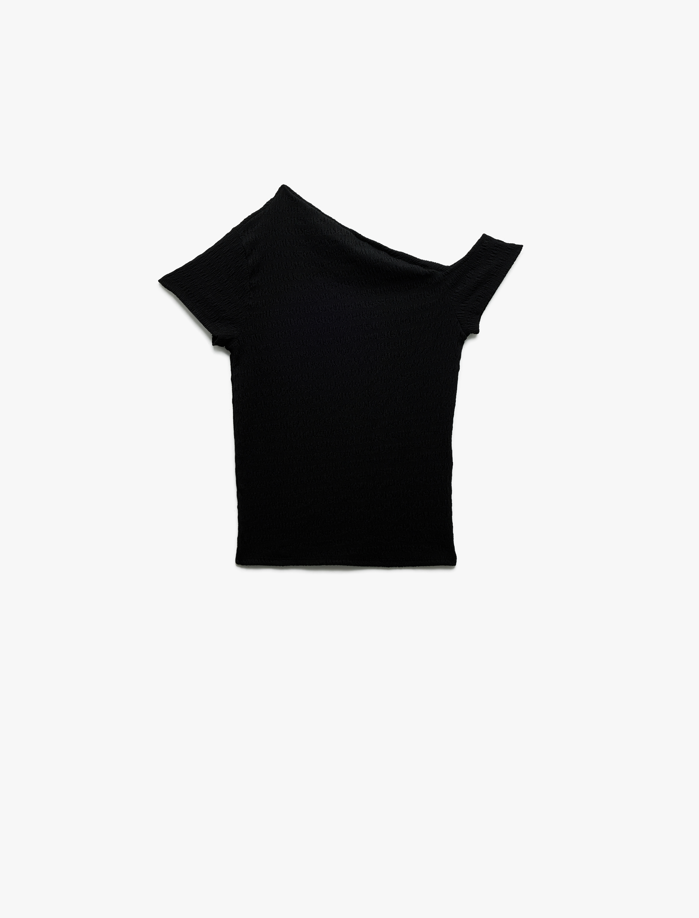   Bürümcük Kumaş Kısa Kollu Asimetrik Tek Omuz  Bluz