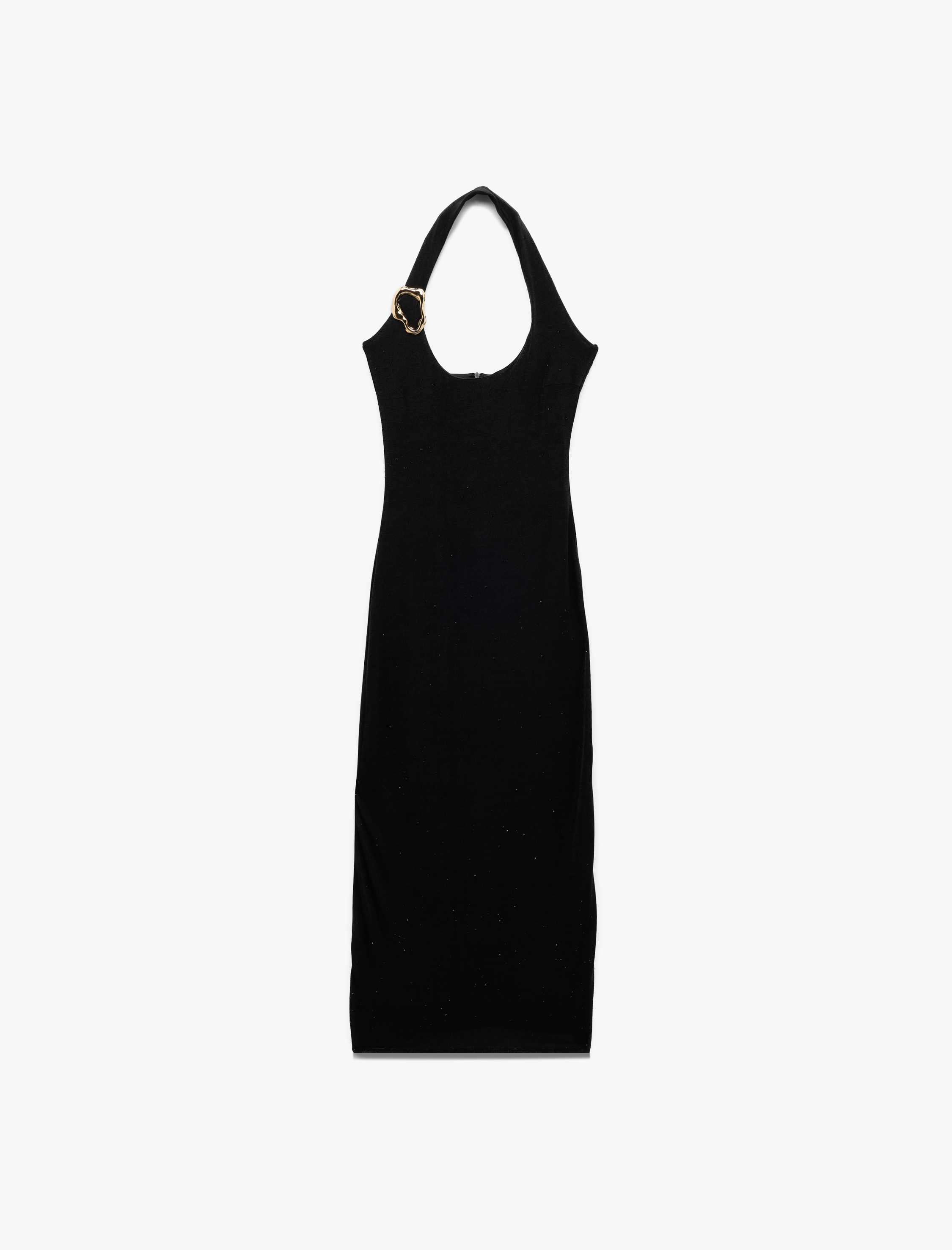 Koton X Sibil Çetinkaya - Kolsuz Simli Dar Kesim Metal Aksesuarlı Uzun Abiye Elbise