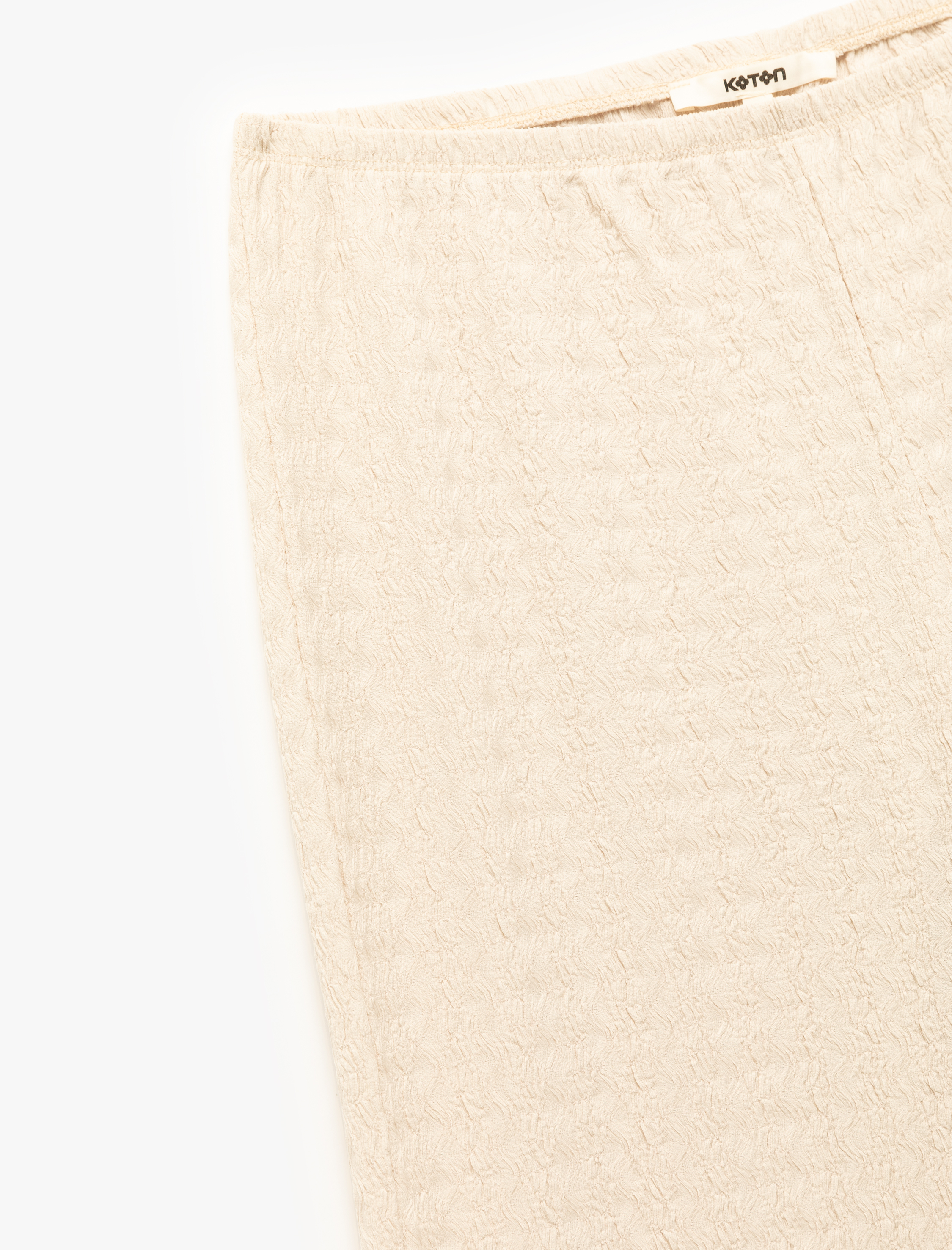   Bürümcük Kumaş Dokulu Uzun Bol Paça Pantolon