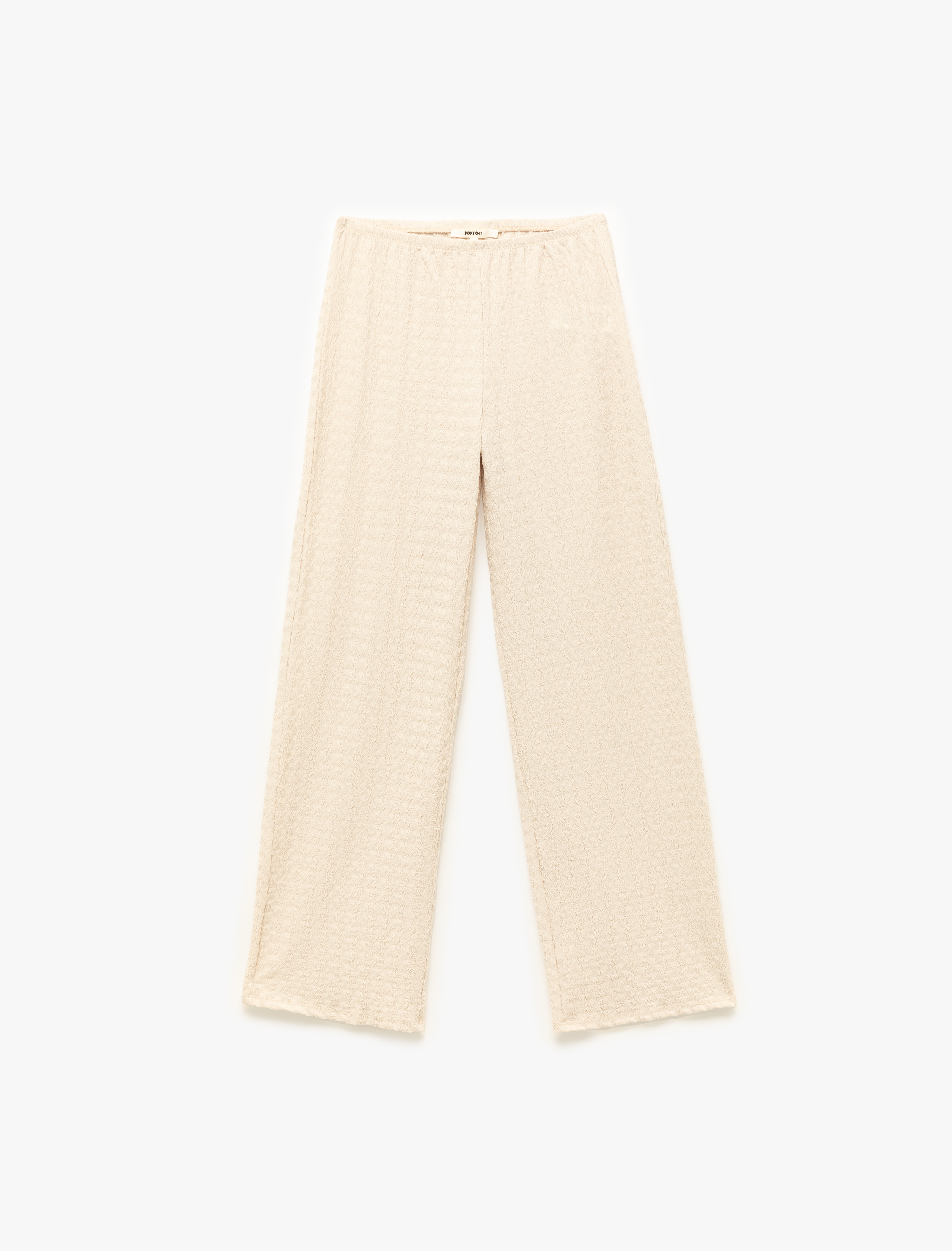   Bürümcük Kumaş Dokulu Uzun Bol Paça Pantolon