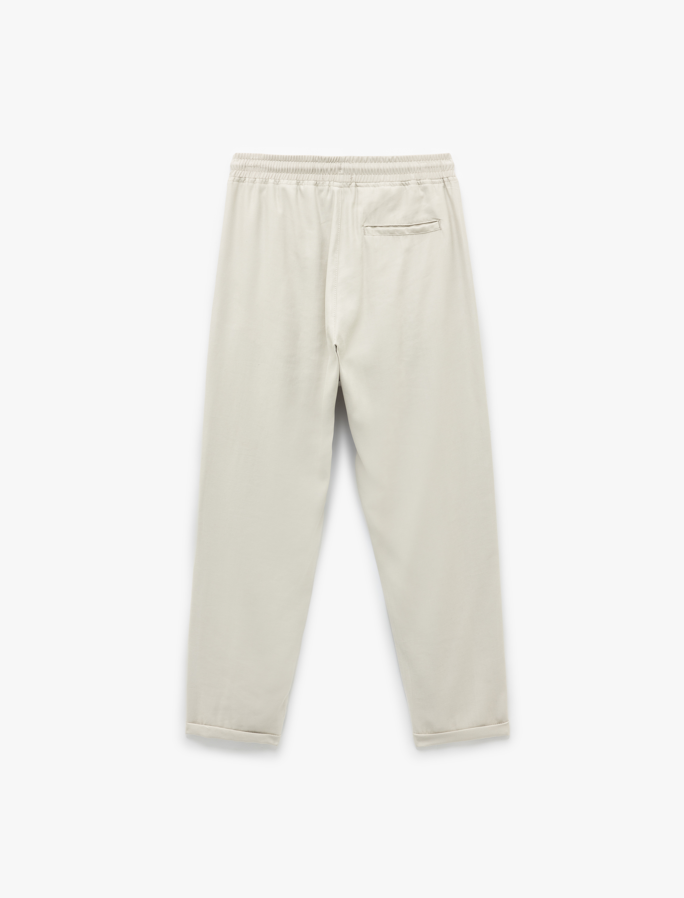   Viskon Cep Detaylı Rayon Tapered Beli Bağcıklı Pantolon