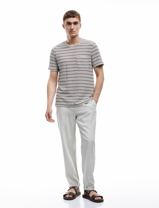 Viskon Cep Detaylı Rayon Tapered Beli Bağcıklı Yazlık Pantolon_0