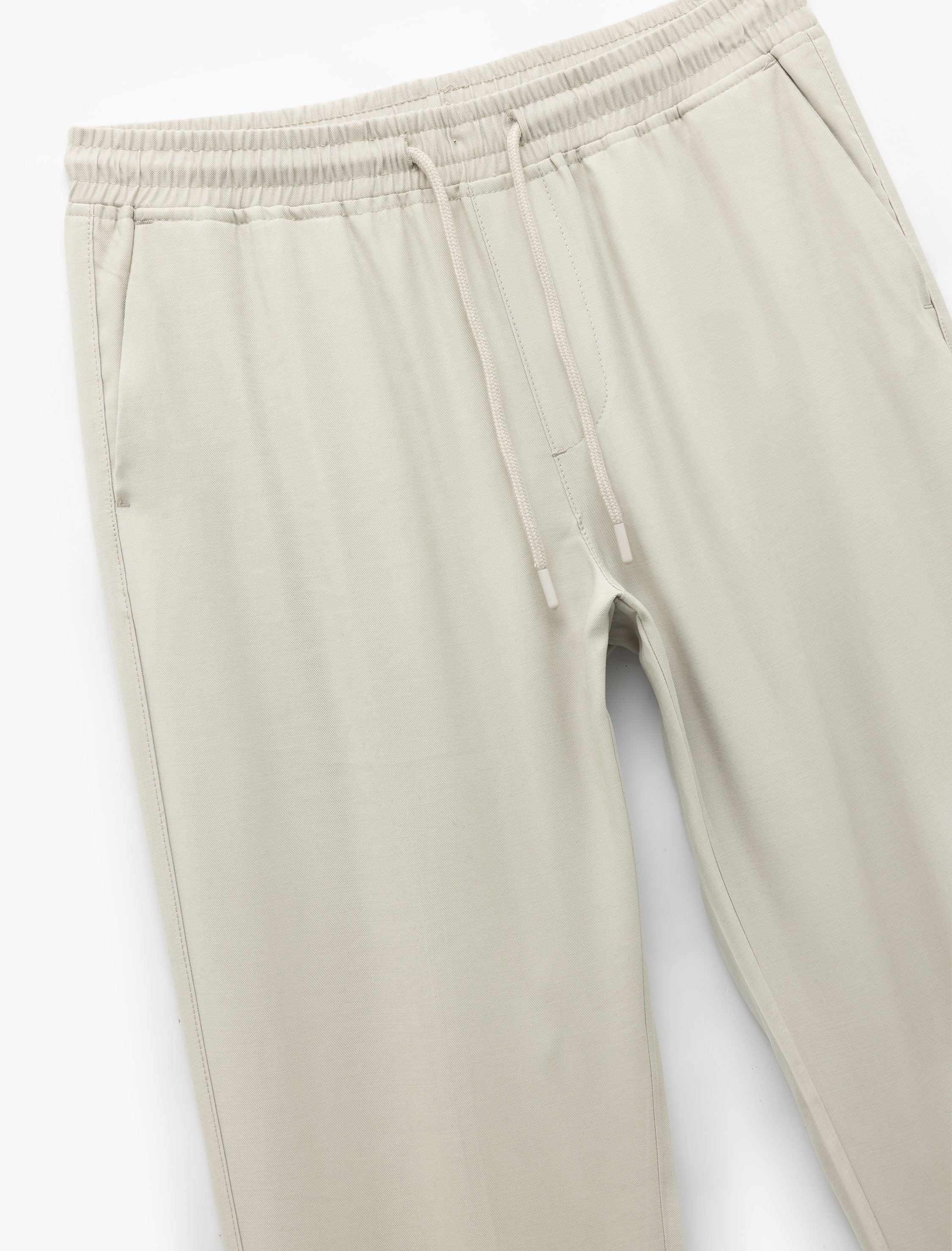   Viskon Cep Detaylı Rayon Tapered Beli Bağcıklı Pantolon