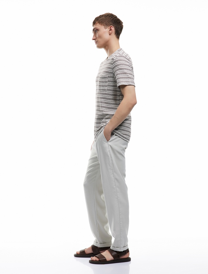  Viskon Cep Detaylı Rayon Tapered Beli Bağcıklı Pantolon