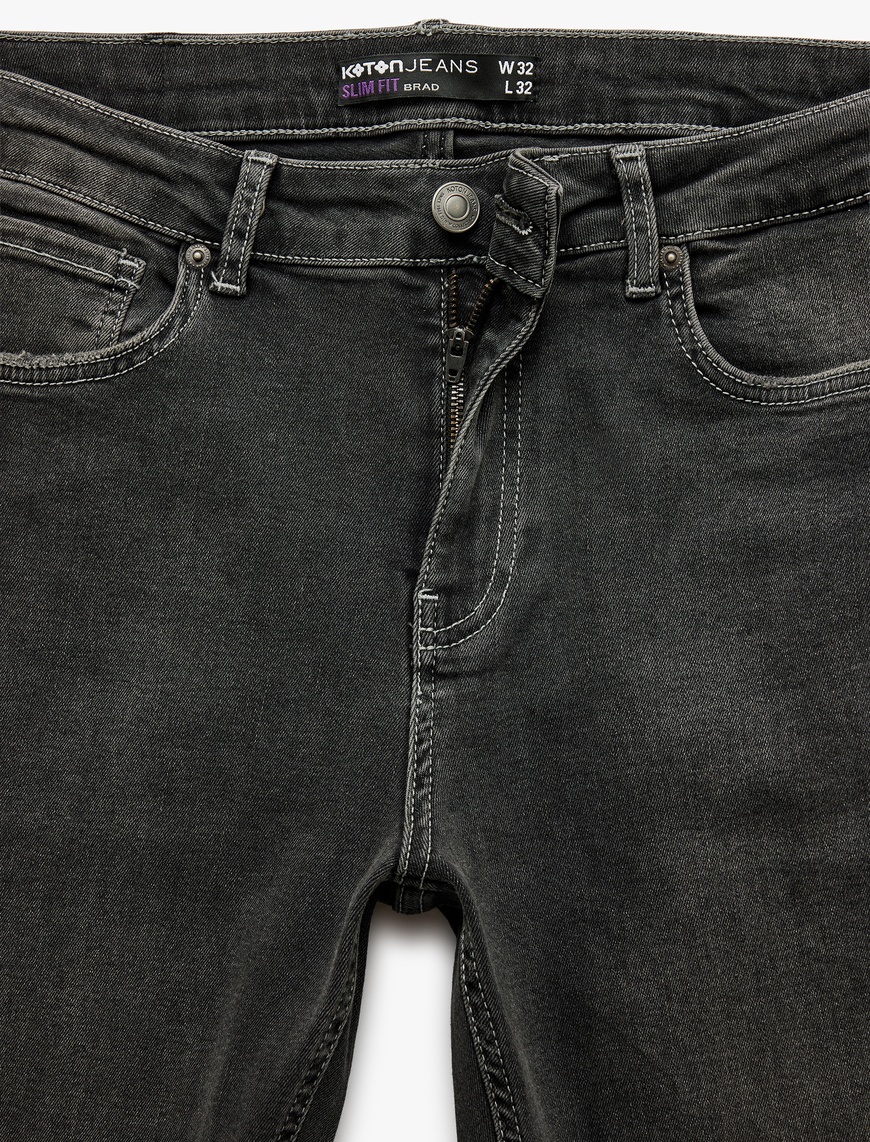   Normal Bel Pamuklu Slim Fit Jean Pantolon - Brad Jean