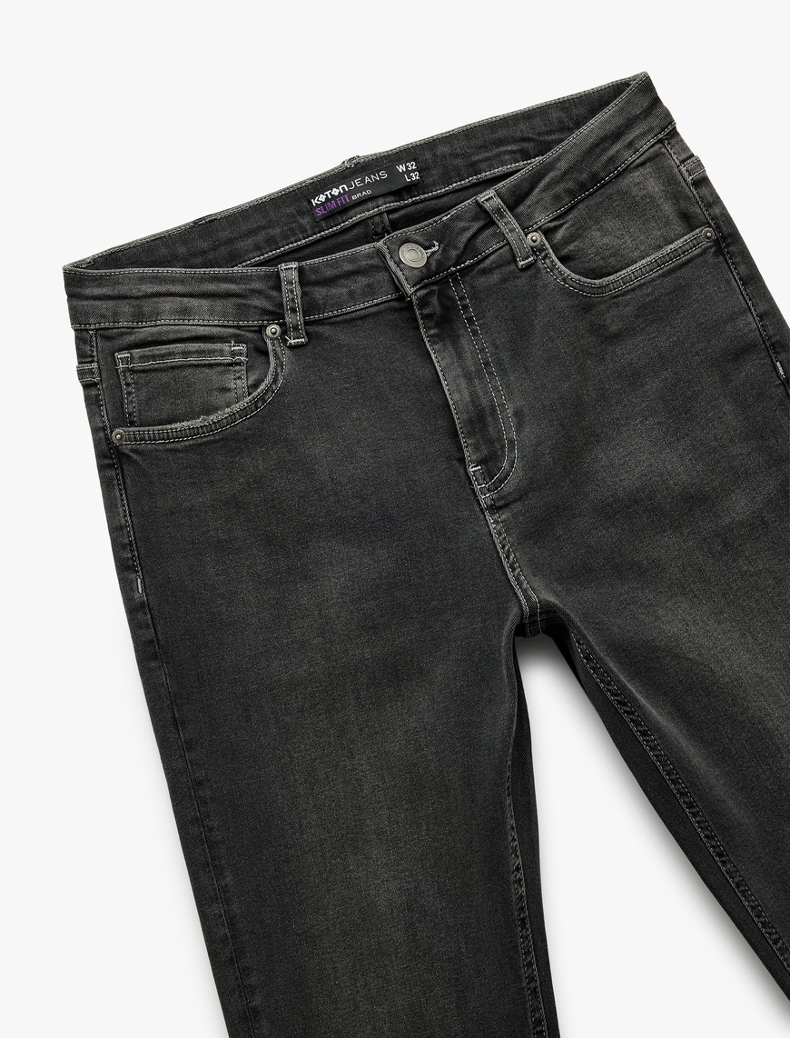   Normal Bel Pamuklu Slim Fit Jean Pantolon - Brad Jean