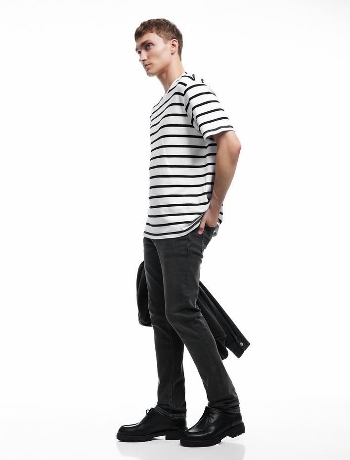 Normal Bel Pamuklu Slim Fit Jean Pantolon - Brad Jean