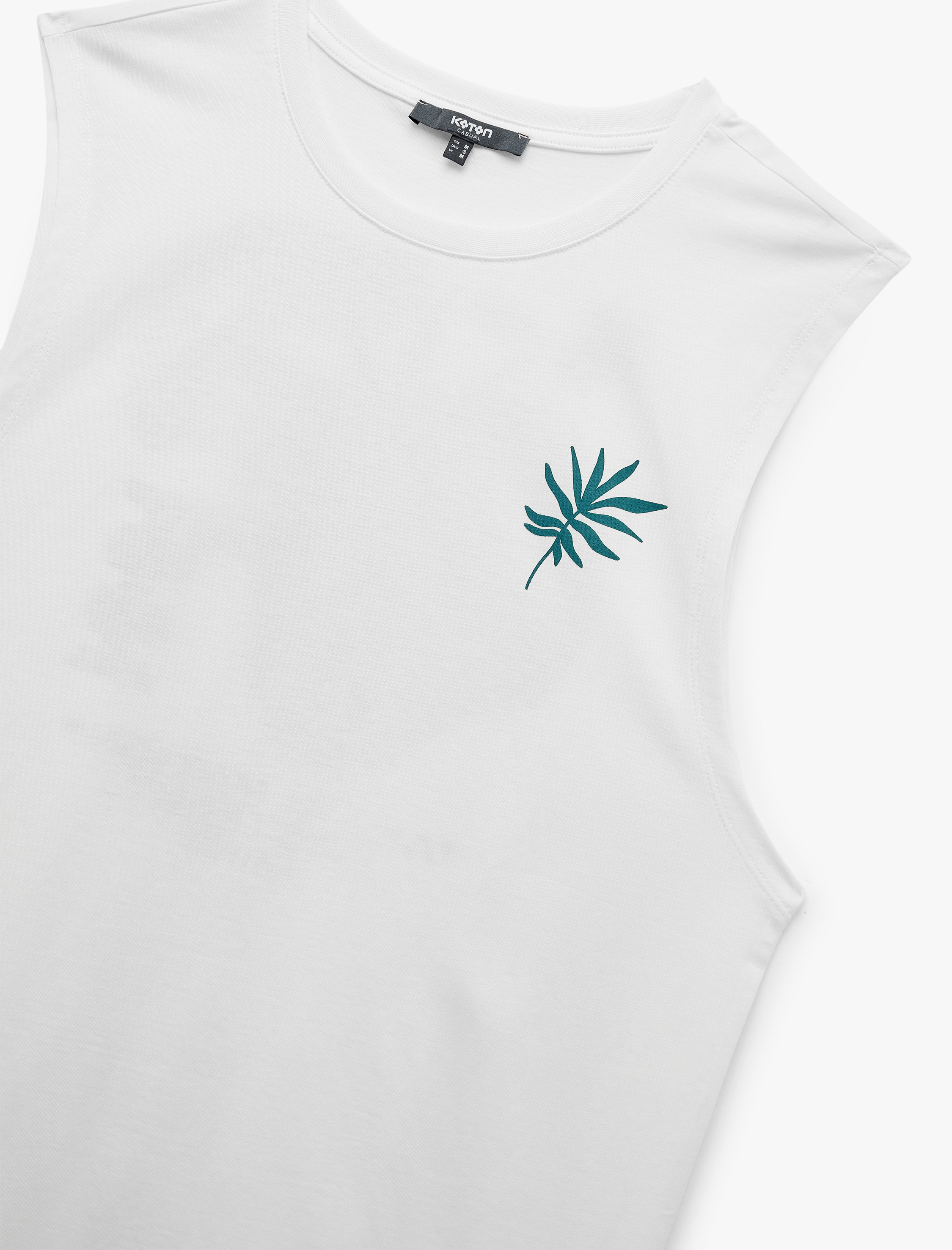   Bisiklet Yaka Pamuklu Arkası Baskılı Kolsuz Tişört