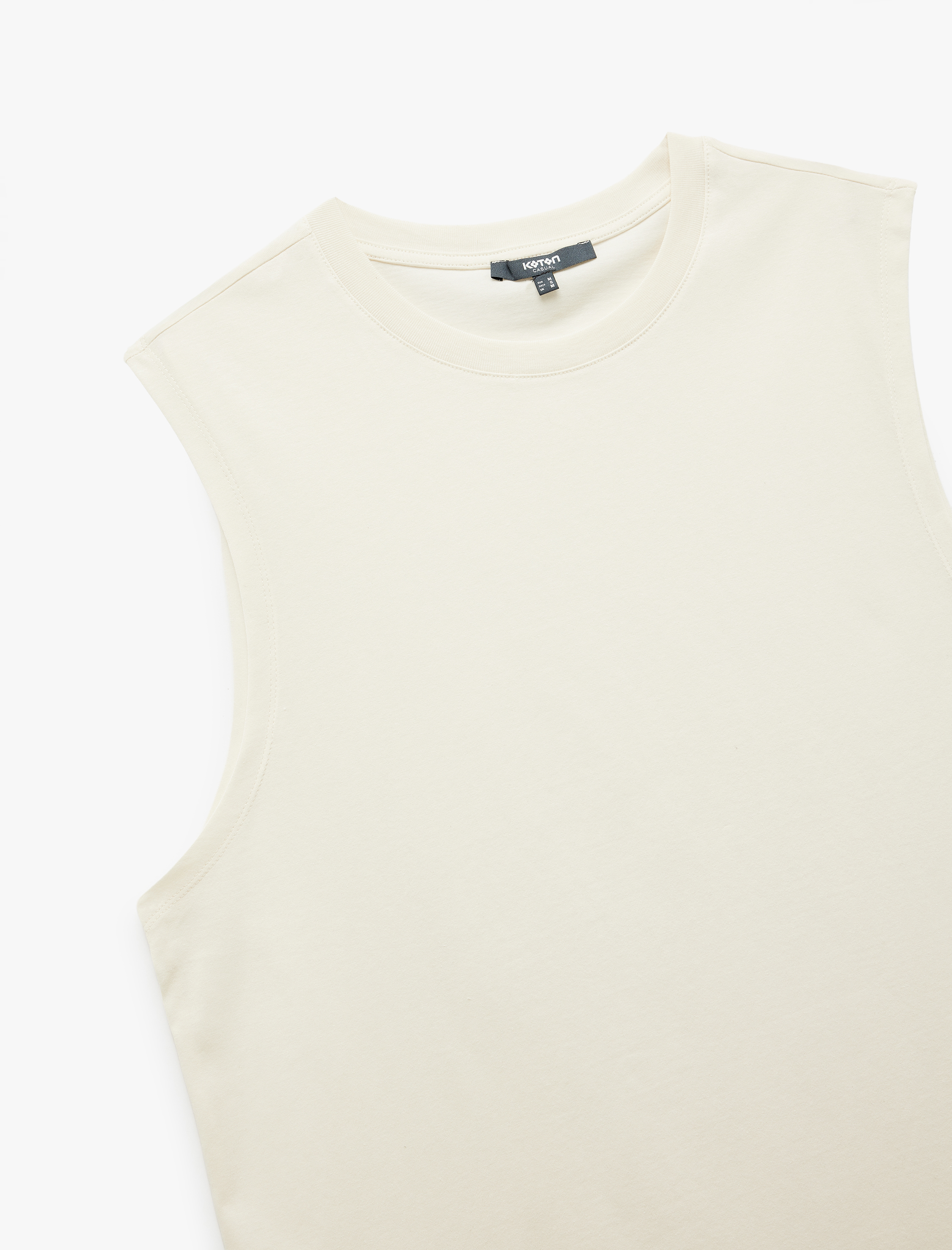   Bisiklet Yaka Regular Fit Pamuklu Kolsuz Tişört