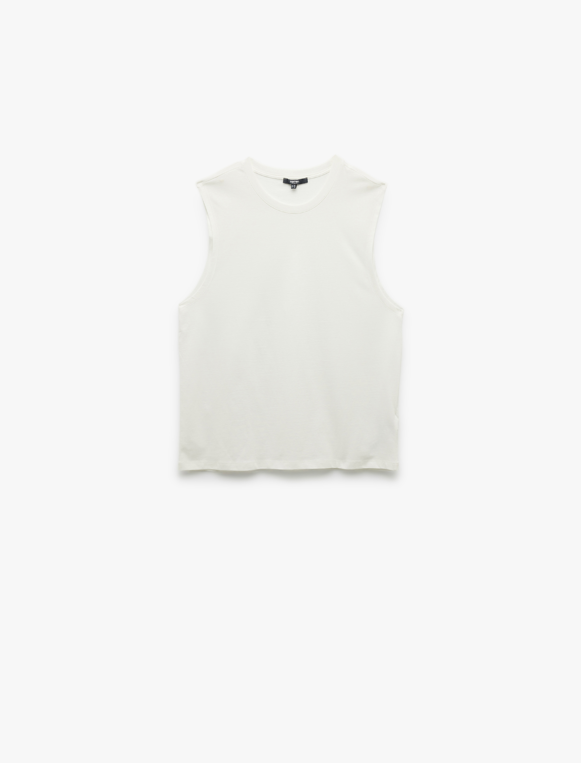   Bisiklet Yaka Regular Fit Pamuklu Kolsuz Tişört