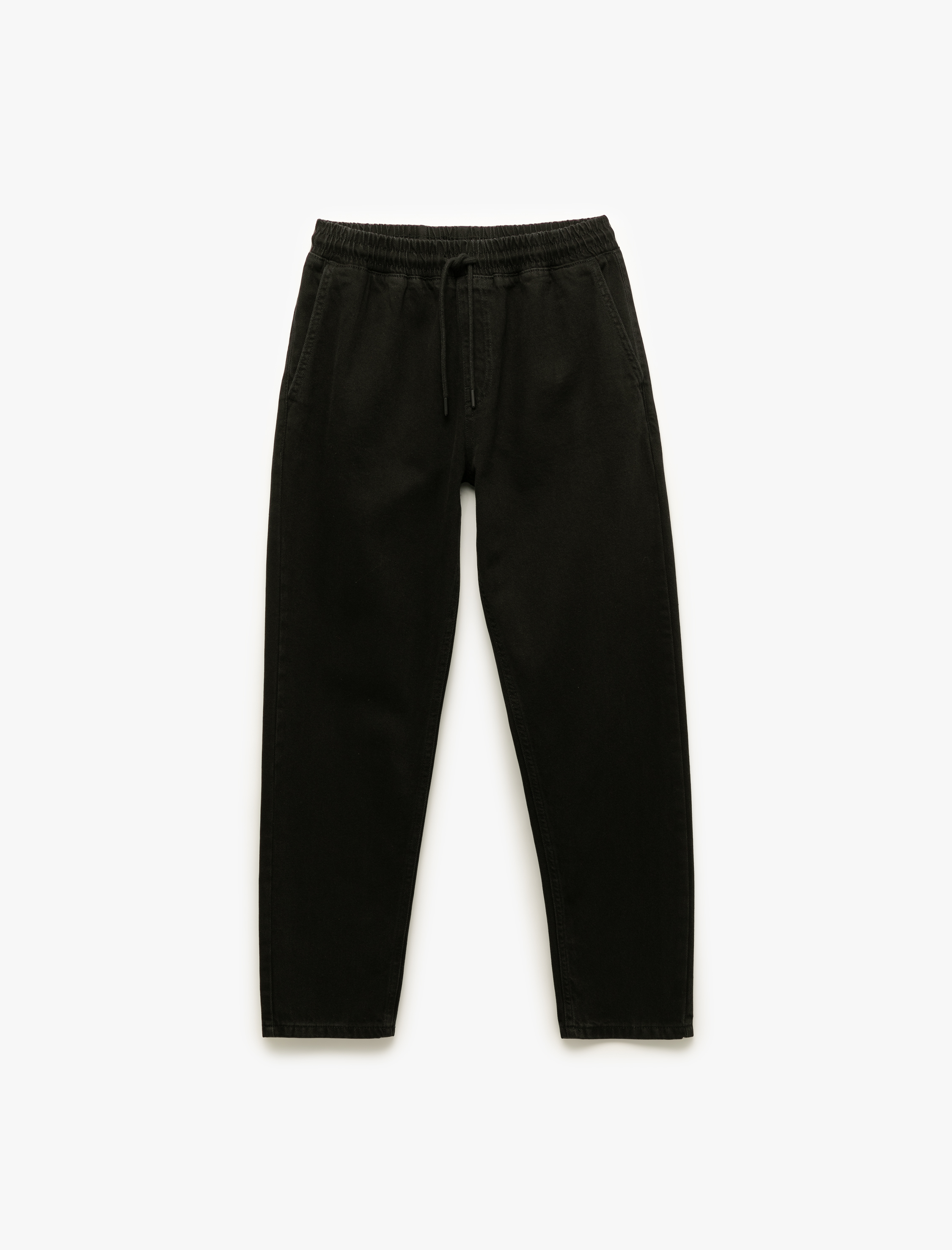   Pamuklu Regular Fit Beli Bağcıklı Jean Pantolon