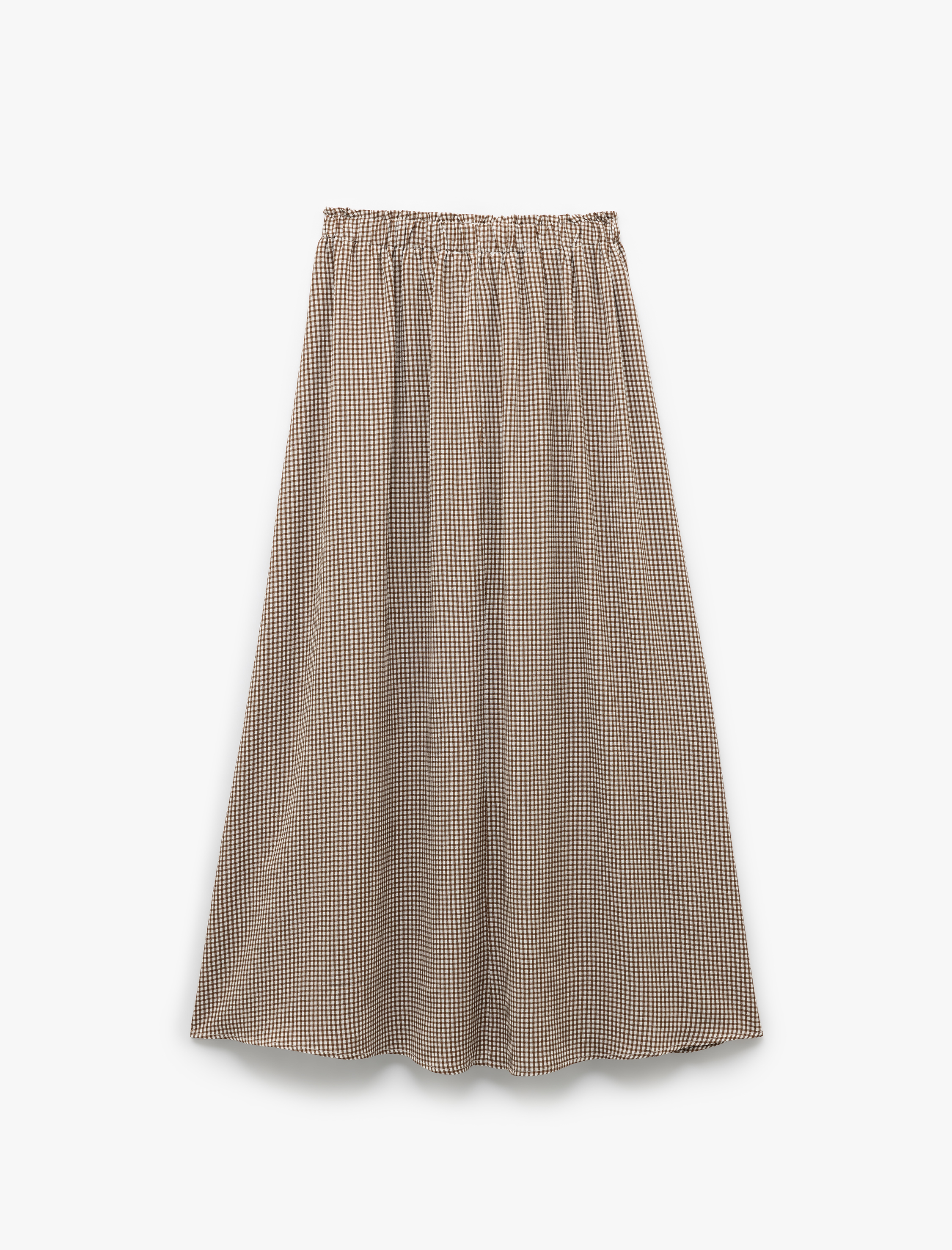   Koton X Melis Ağazat - Viskon Beli Lastikli Bağlamalı Düğmeli Pötikareli Midi Etek