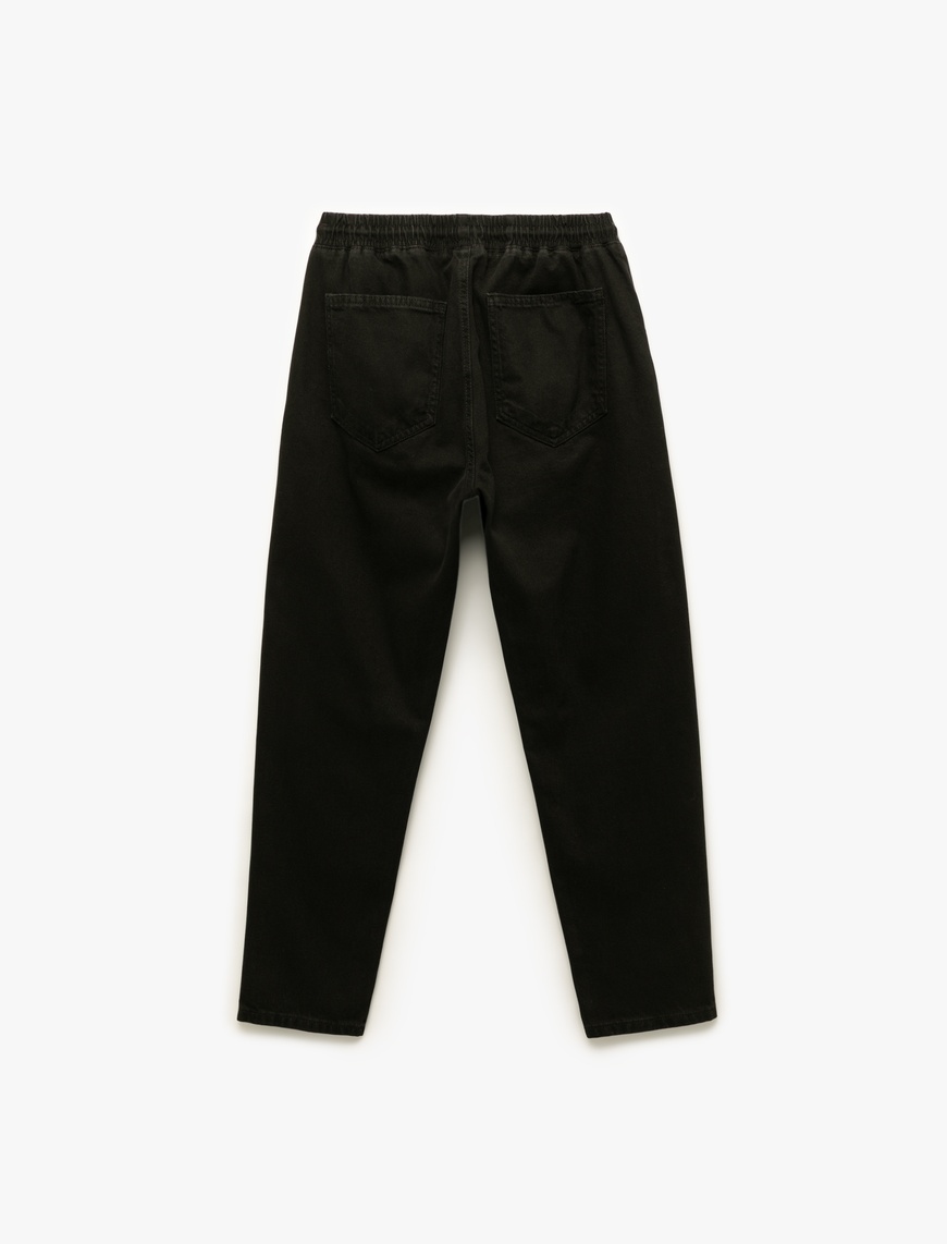   Pamuklu Regular Fit Beli Bağcıklı Jean Pantolon