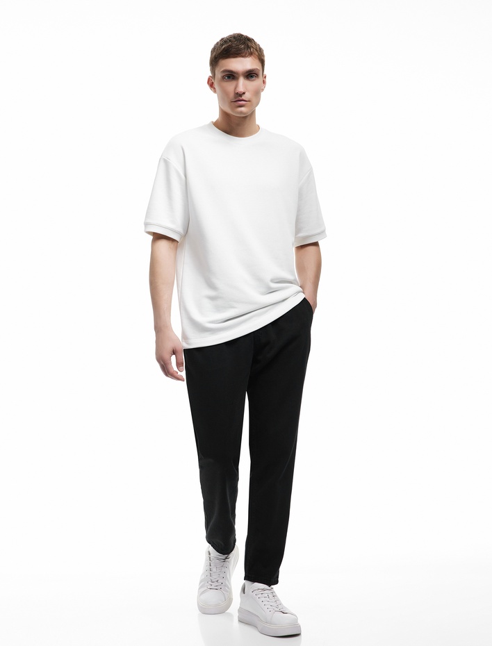  Pamuklu Regular Fit Beli Bağcıklı Jean Pantolon