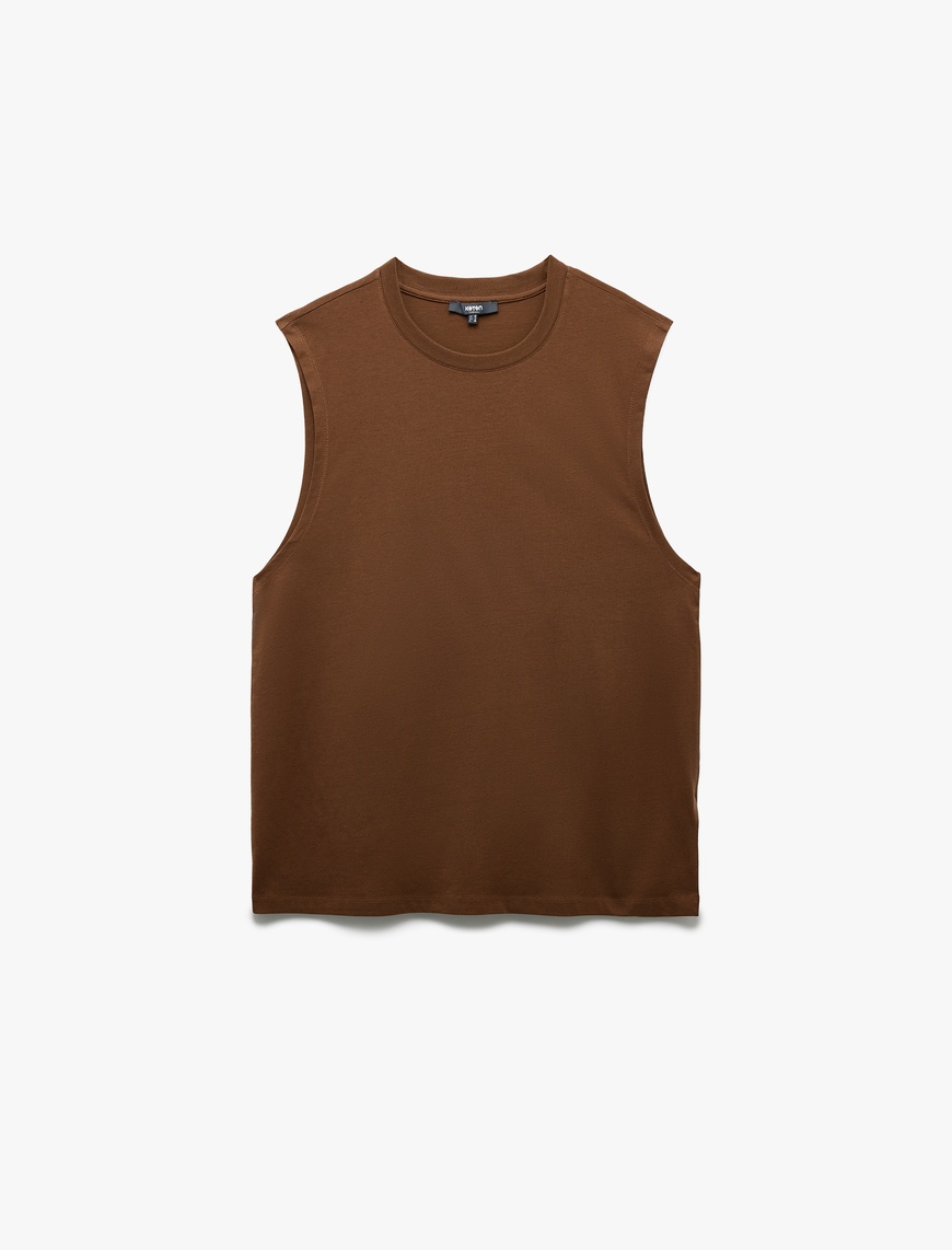   Bisiklet Yaka Regular Fit Pamuklu Kolsuz Tişört