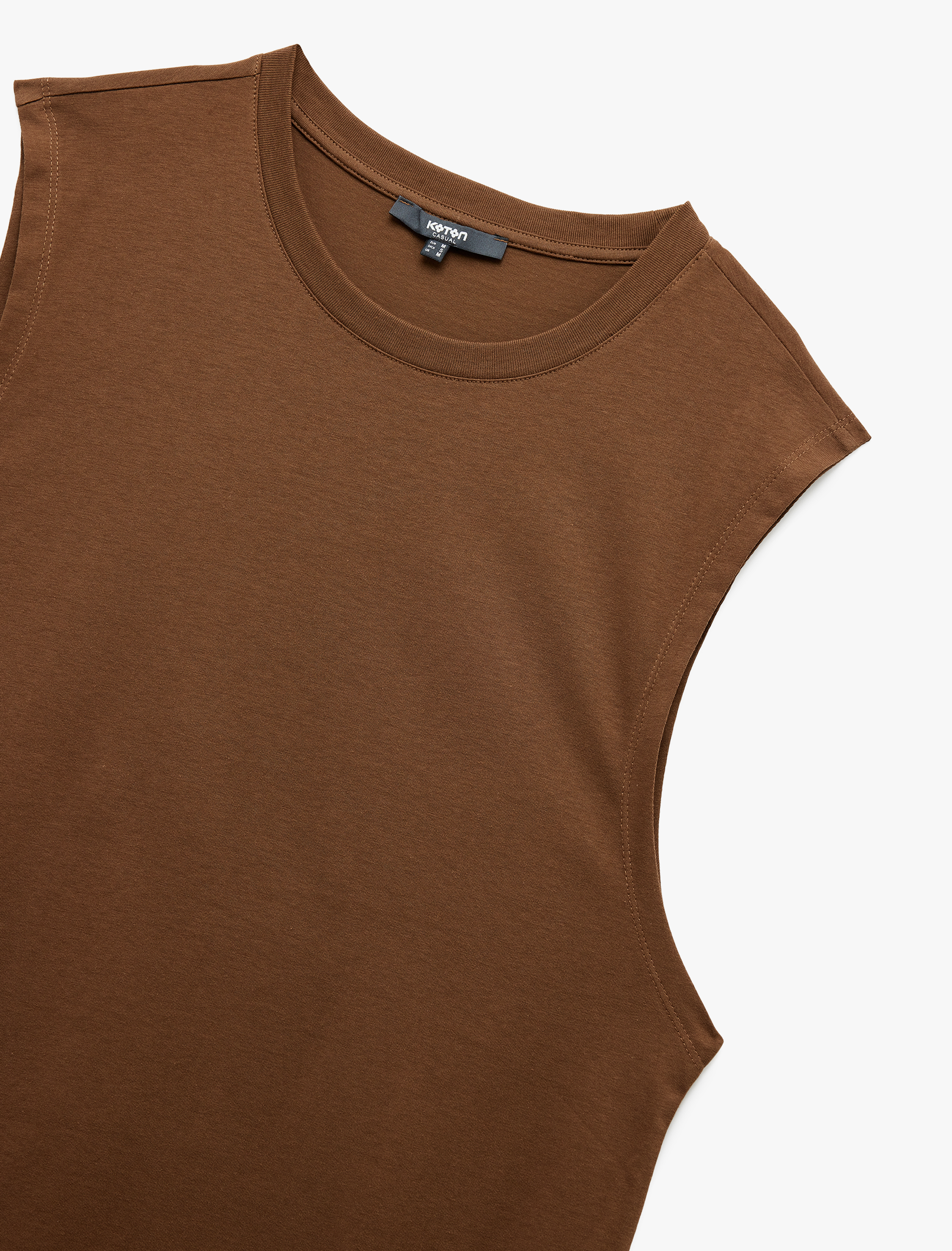   Bisiklet Yaka Regular Fit Pamuklu Kolsuz Tişört