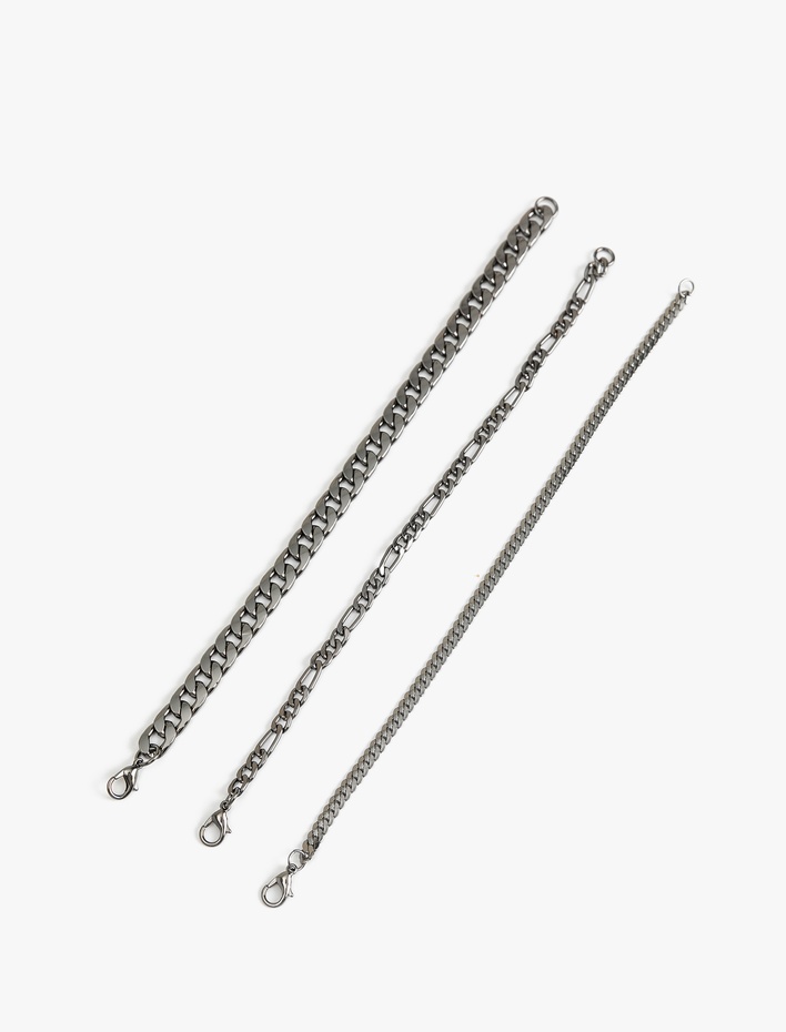 Erkek 3'lü Zincir Bileklik Seti